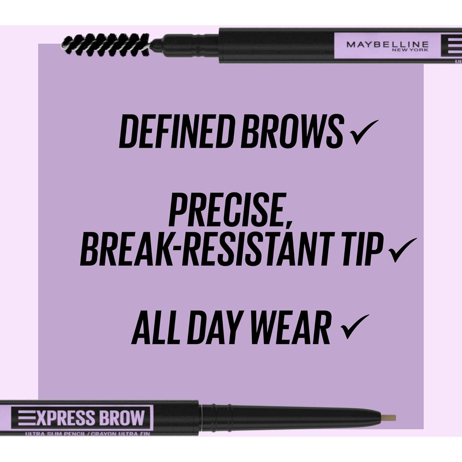 Lápiz de Cejas Ultra Delgado Maybelline 255 Marrón Suave 1 Unidad