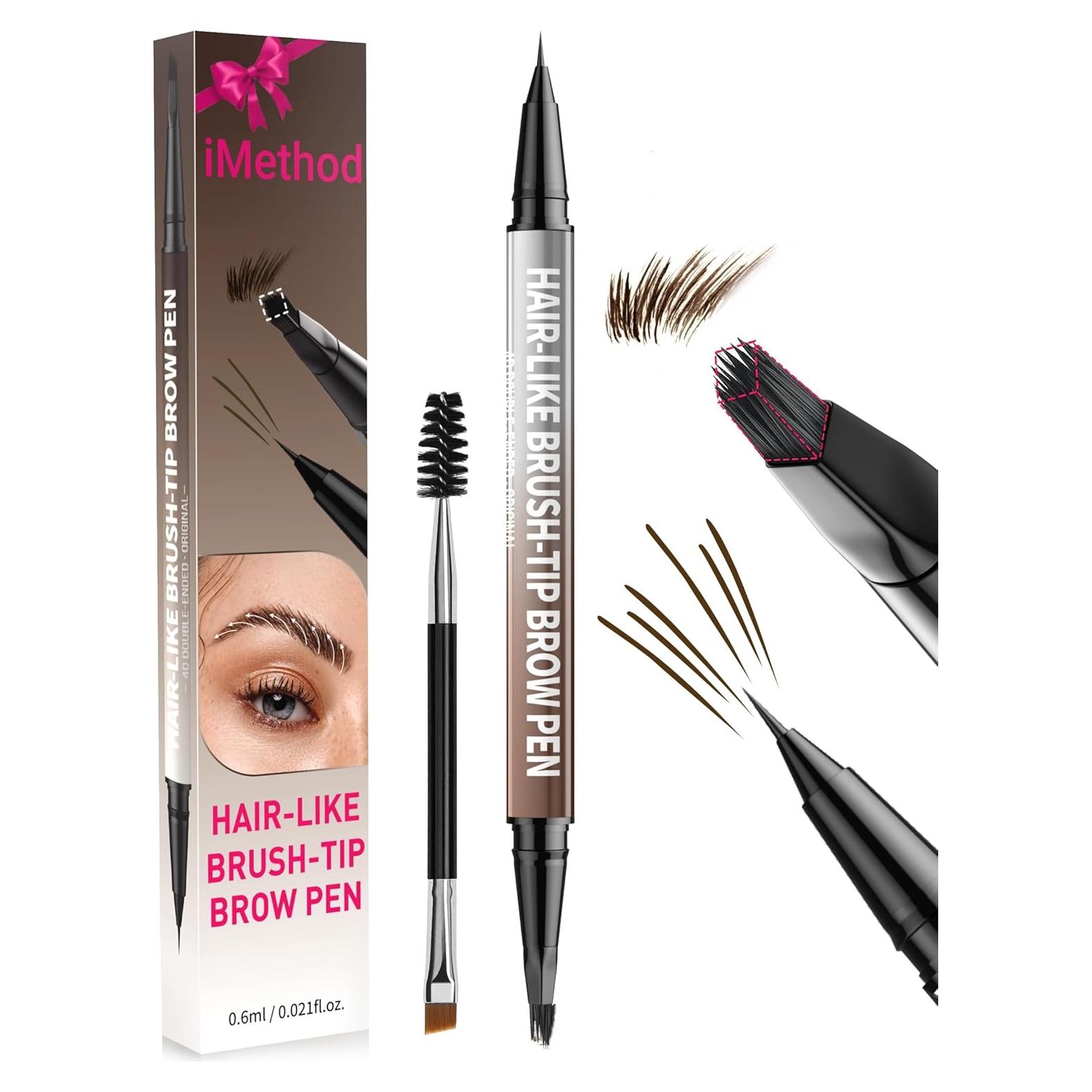 Lápiz de Cejas 2-en-1 iMethod Marrón Oscuro a Prueba de Agua