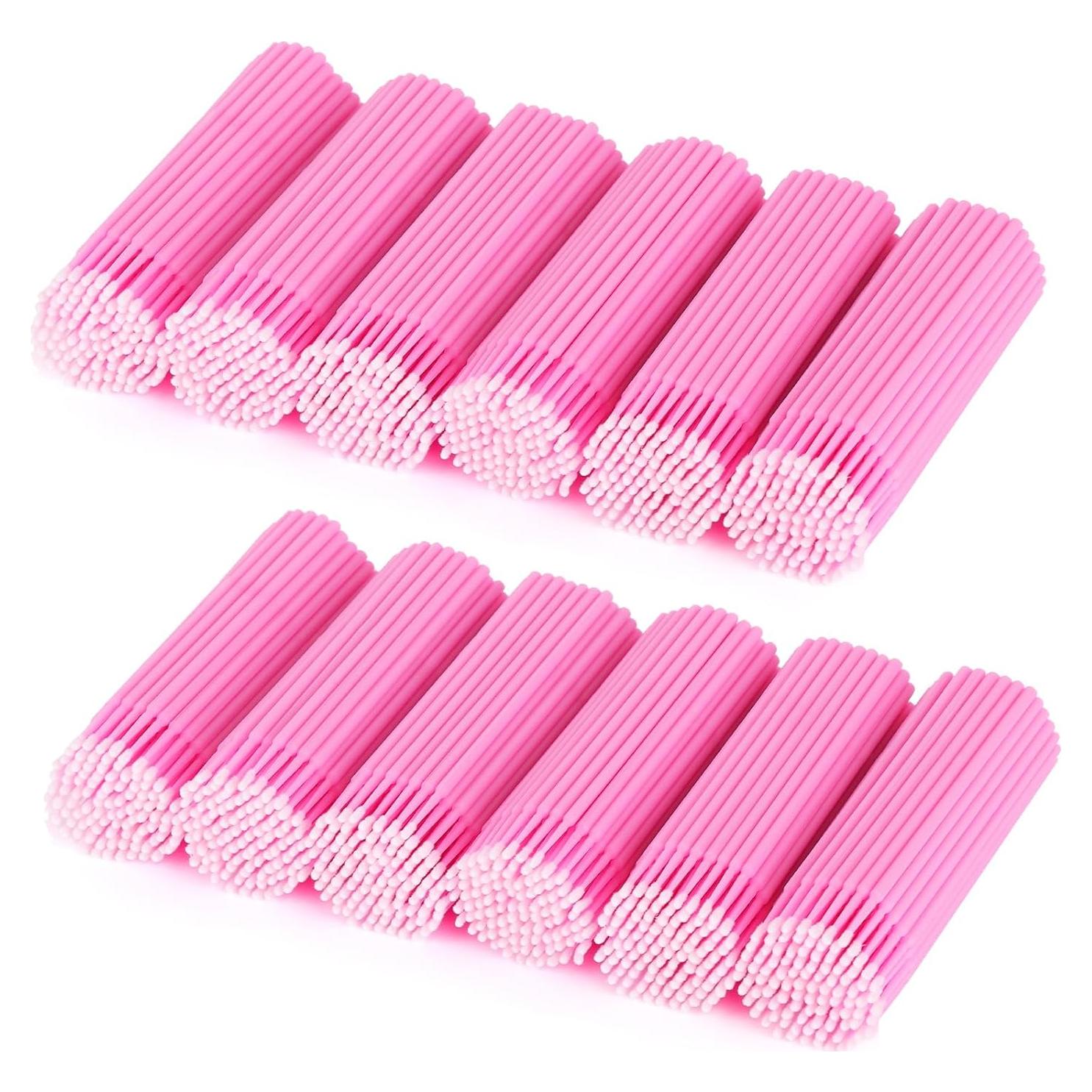 Tbestmax 1200 Pcs Micro Cepillos Aplicadores Desechables Rosa
