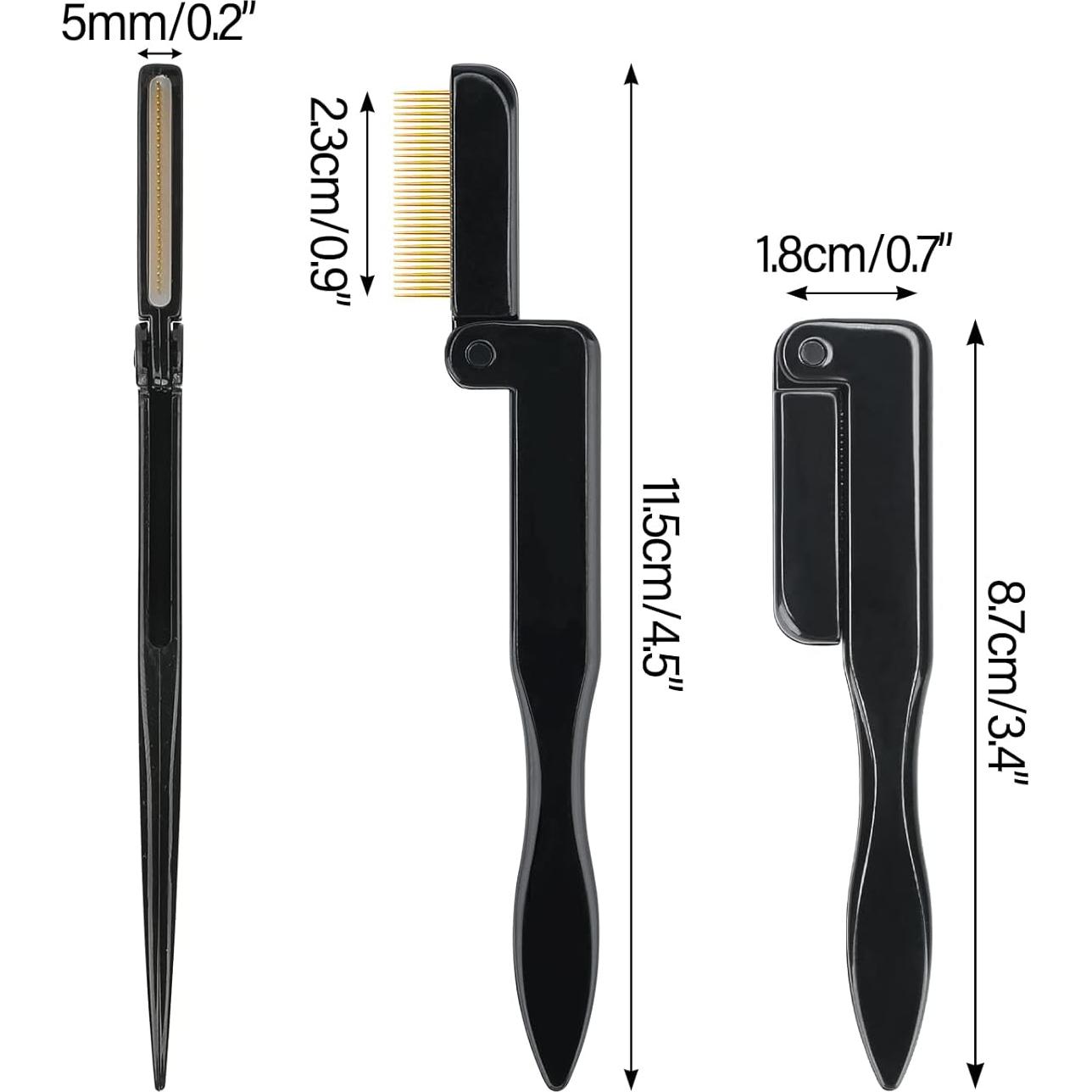 Peine Plegable para Pestañas G2PLUS 2PCS Metal Negro