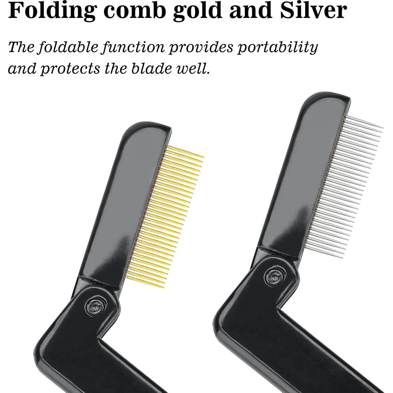 Peine Plegable para Pestañas G2PLUS 2PCS Metal Negro