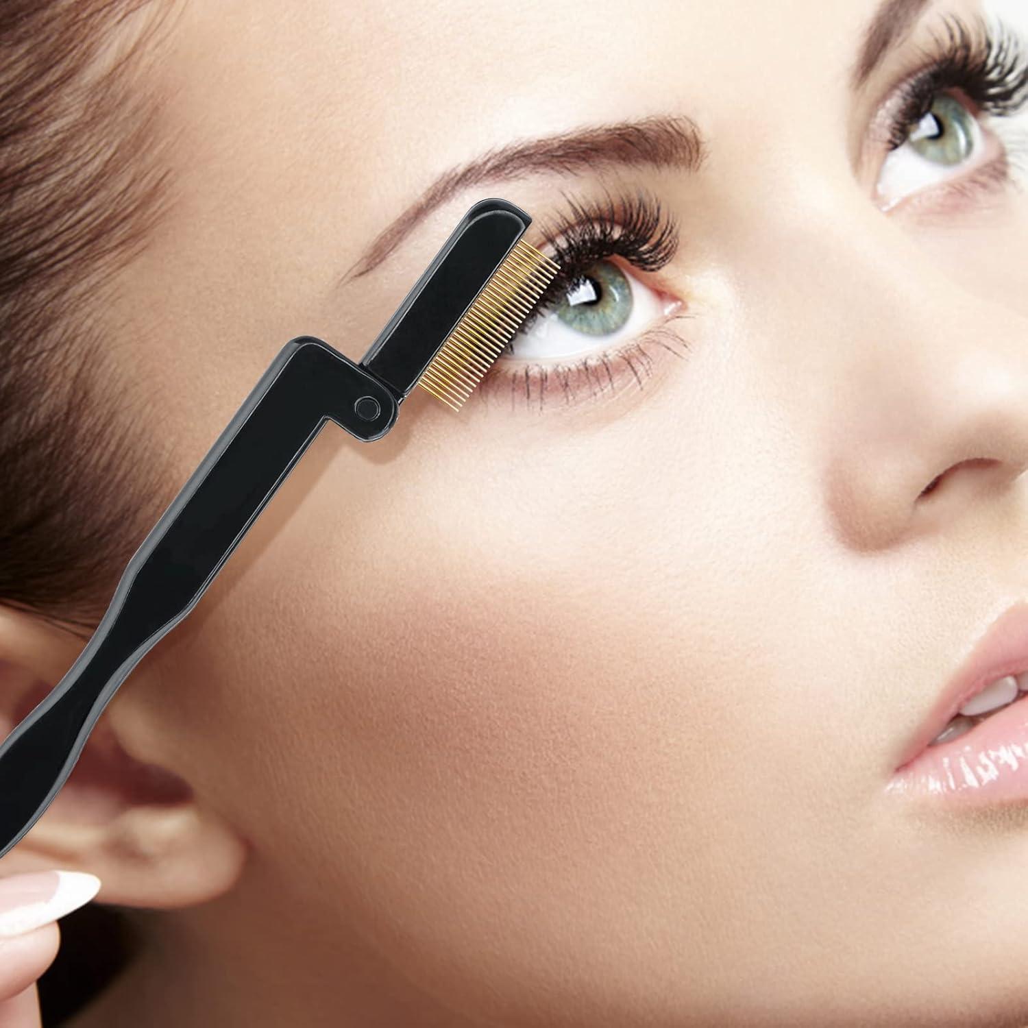 Peine Plegable para Pestañas G2PLUS 2PCS Metal Negro