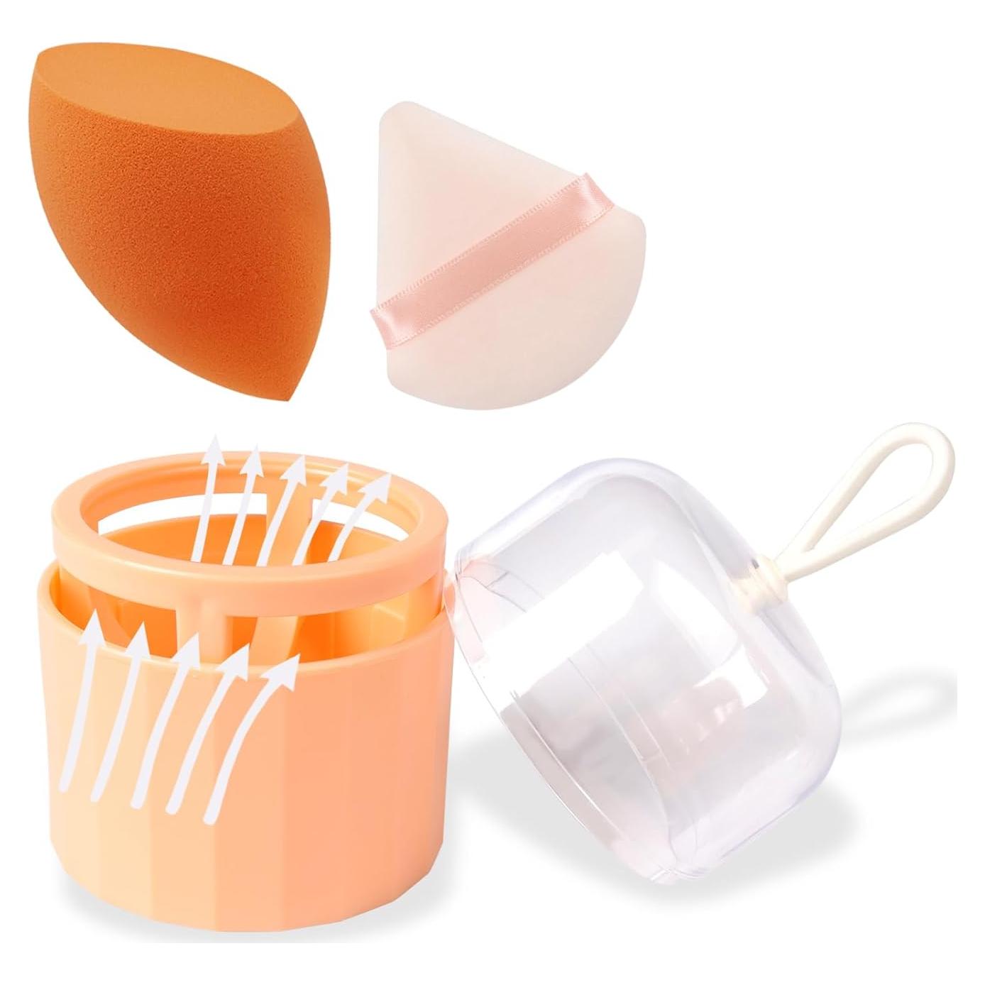 Juego de Esponjas de Maquillaje Banidy con Soporte Naranja