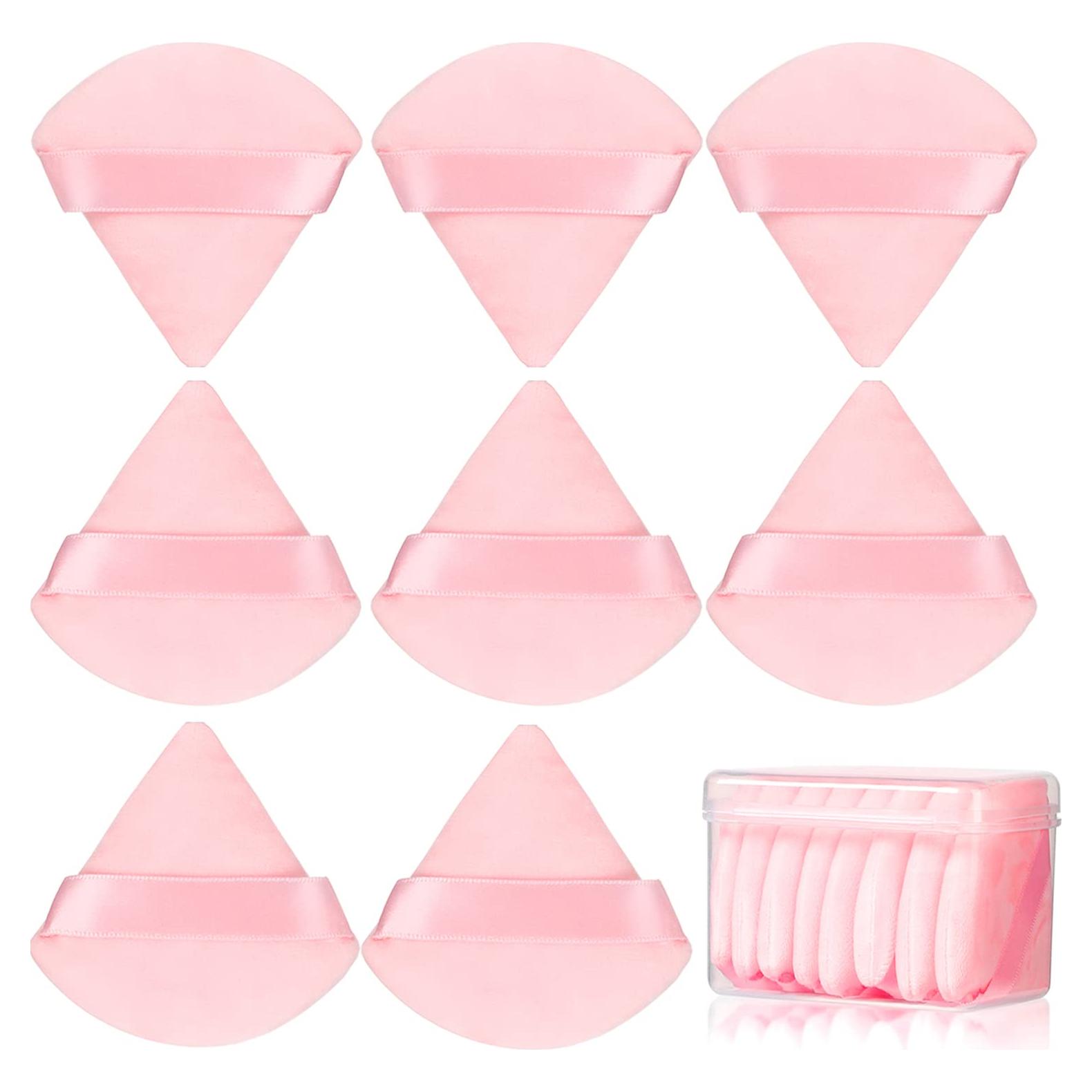 Esponjas de Maquillaje JASSINS 8 Pcs Triángulo Rosa Suave