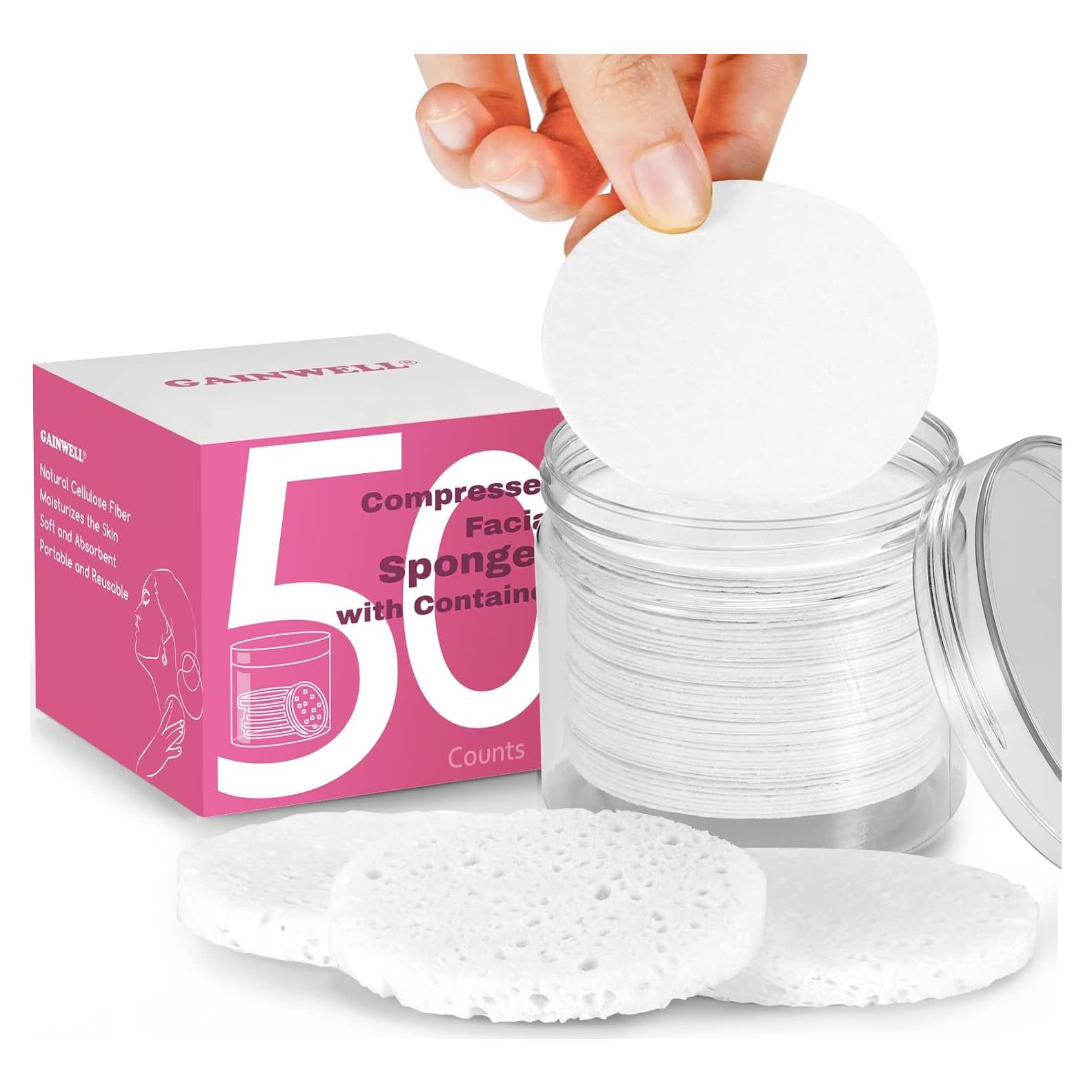 Esponjas Faciales Comprimidas GAINWELL 50 Pcs Biodegradables