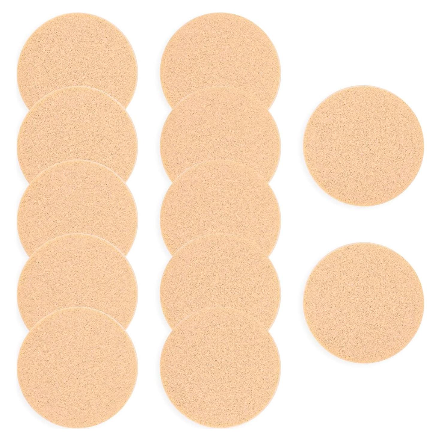 12 Esponjas Redondas de Maquillaje Sliverdew Color Piel