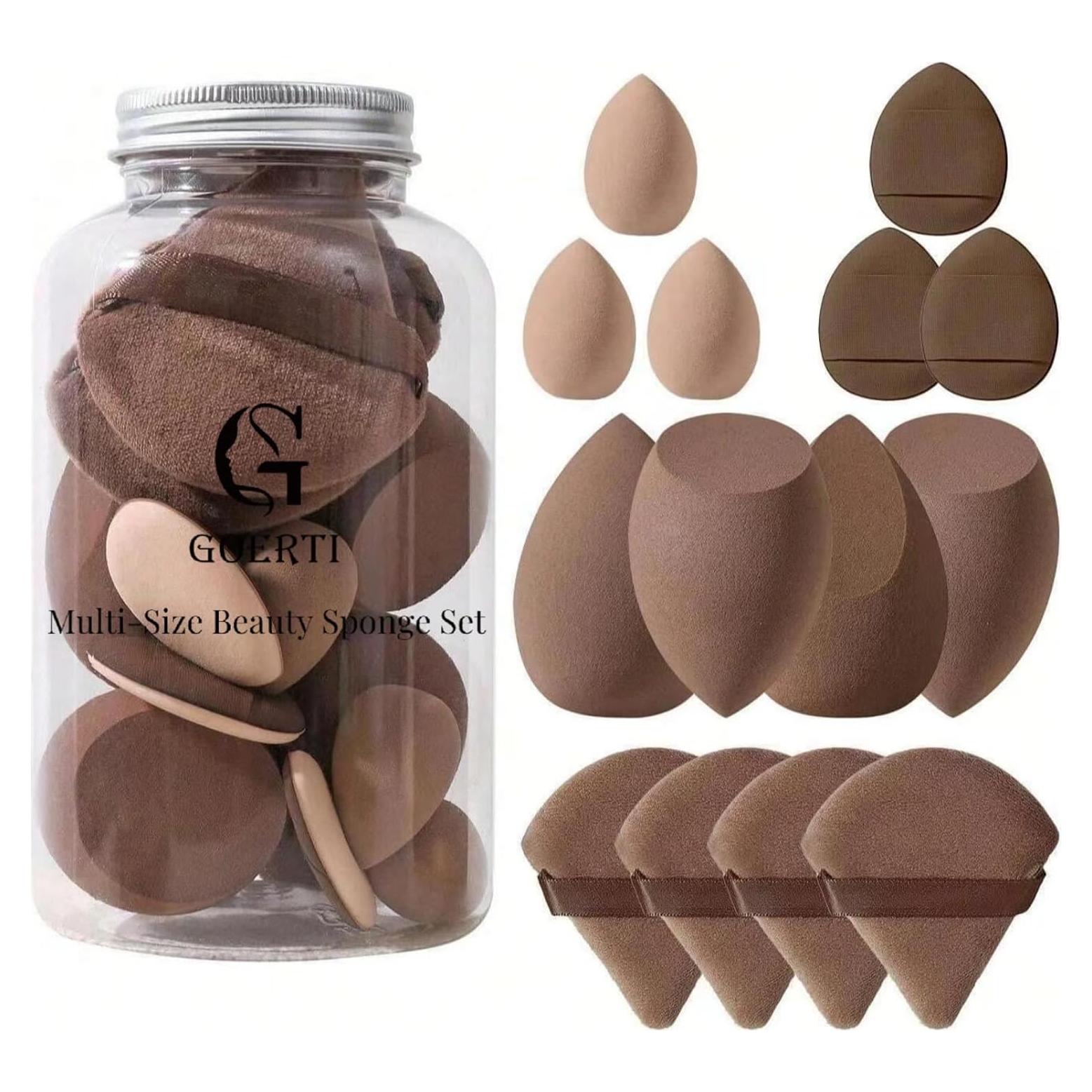 Juego de Esponjas de Maquillaje GOERTI 14 Piezas Reutilizables