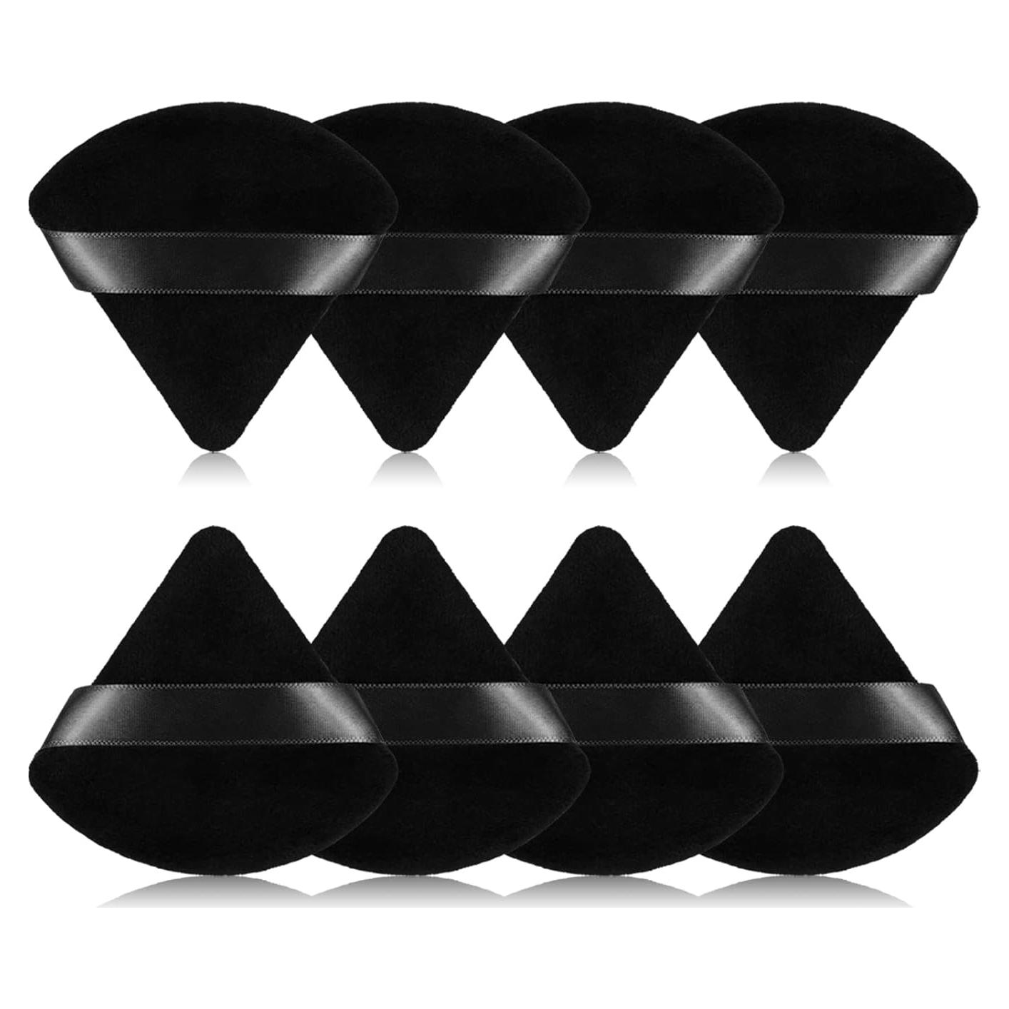 8 Esponjas de Maquillaje Triangulares Terciopelo Negro