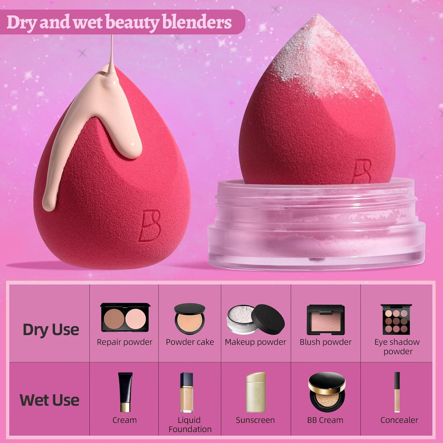 Set de 49 Esponjas de Maquillaje BS-MALL con Bolsa Impermeable