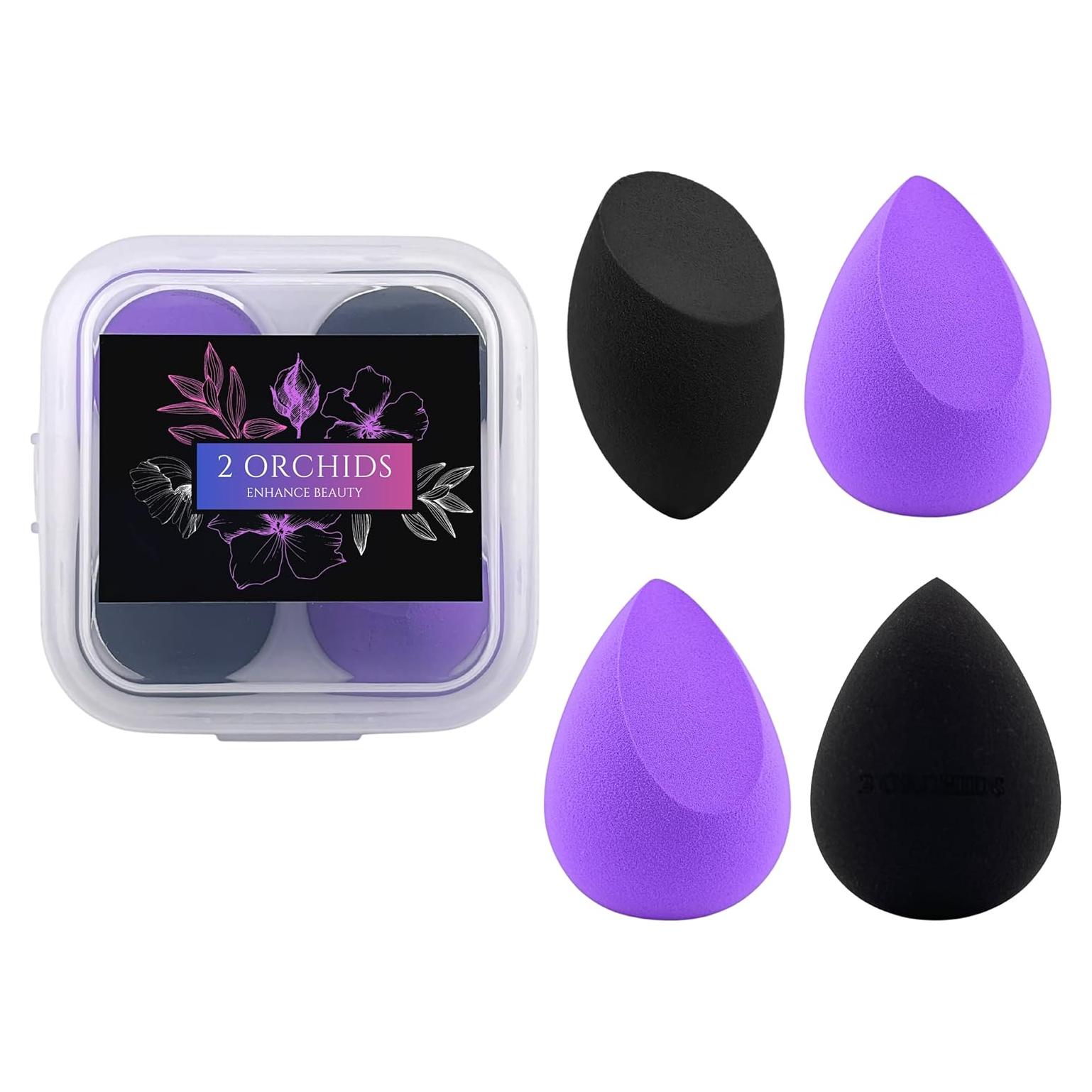 Esponjas de Maquillaje 2 ORCHIDS - Sin Látex, 4 Piezas