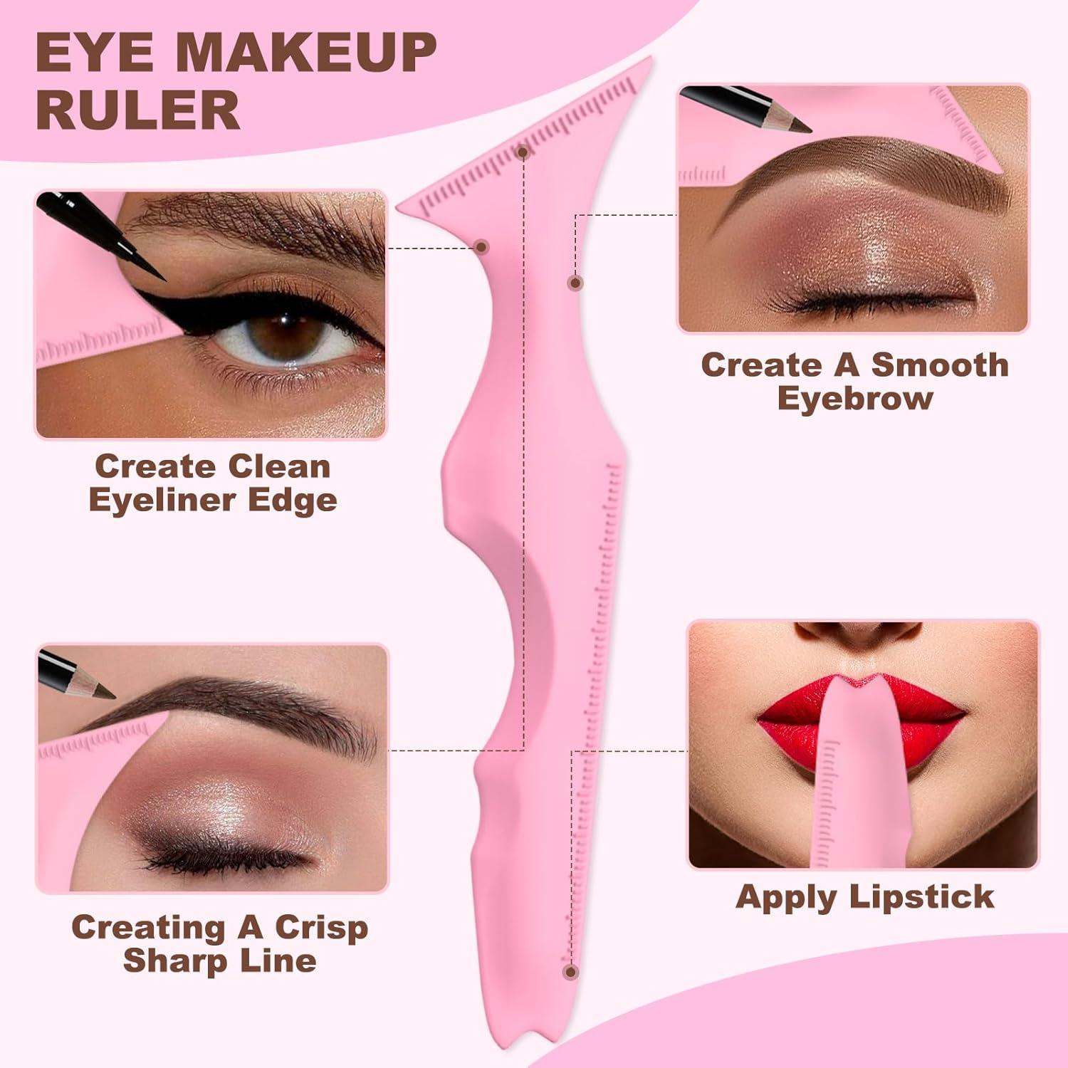 Set de Plantillas de Delineador IDDFEVE 2 Pcs Silicona Rosa