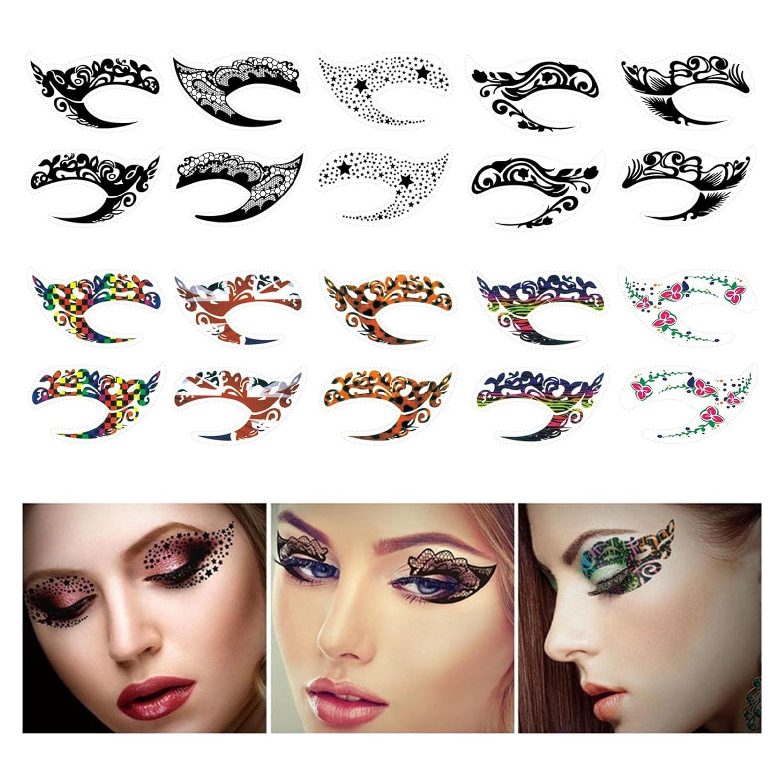 10 Hojas Calcomanías Tatuaje Sombra de Ojos HANSAMU