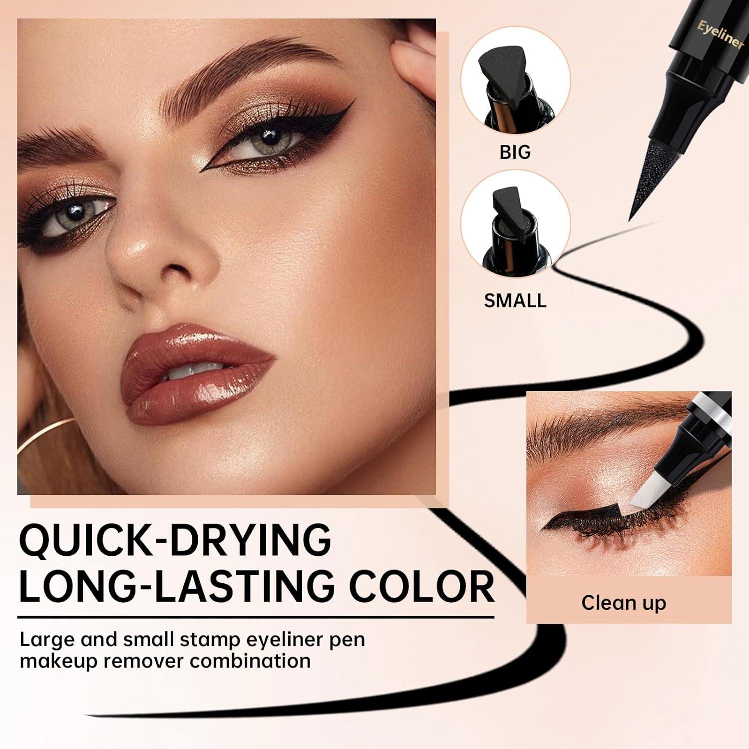 Juego de Sellos de Delineador de Ojos con Bolígrafos Limpiadores