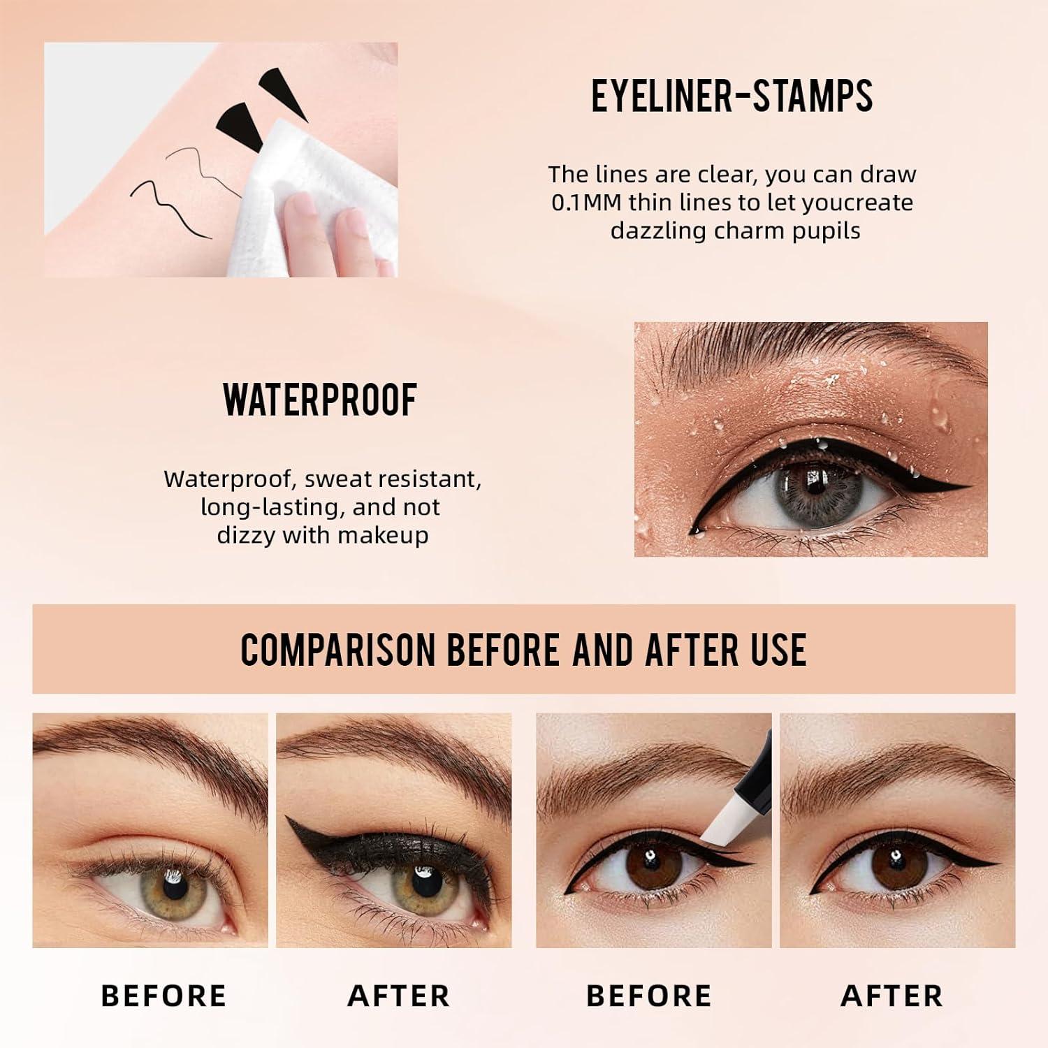Juego de Sellos de Delineador de Ojos con Bolígrafos Limpiadores