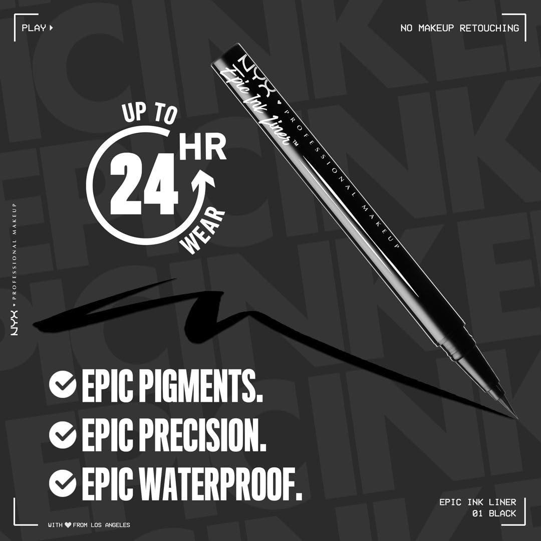 Delineador Líquido Impermeable NYX Epic Ink - Negro Mate