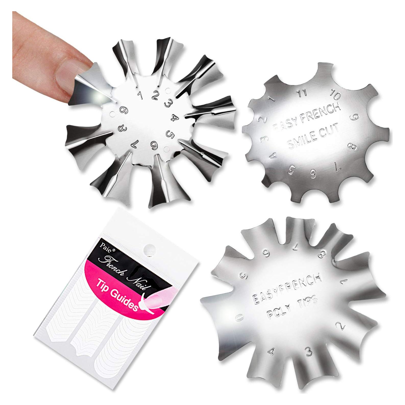 DANNEASY Cortadora de Gel Acrílico Francesa 3Pcs + Pegatinas