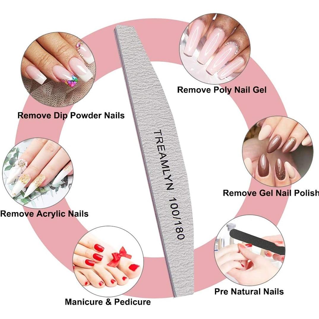 Set de 10 Limas de Uñas Treamlyn 100/180 Grano Doble Lado