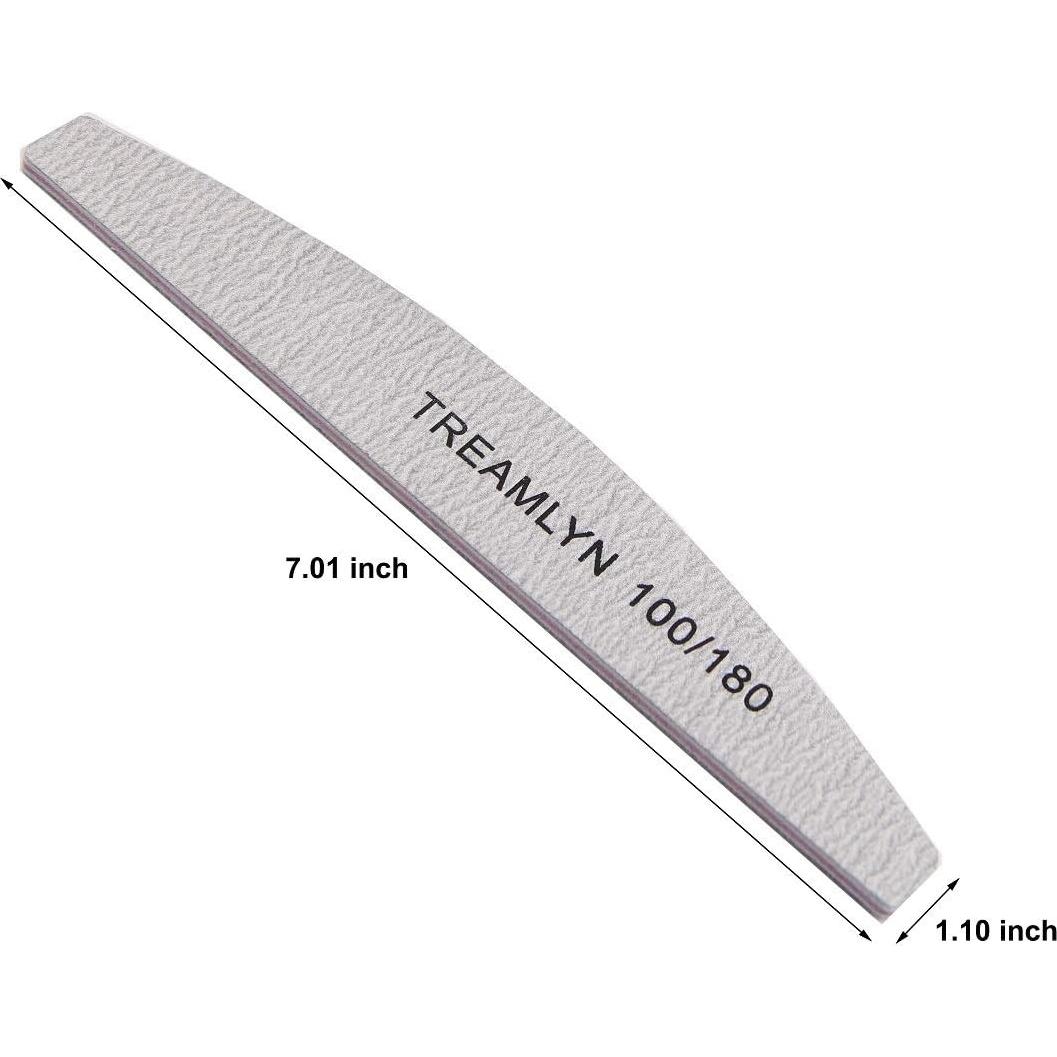 Set de 10 Limas de Uñas Treamlyn 100/180 Grano Doble Lado