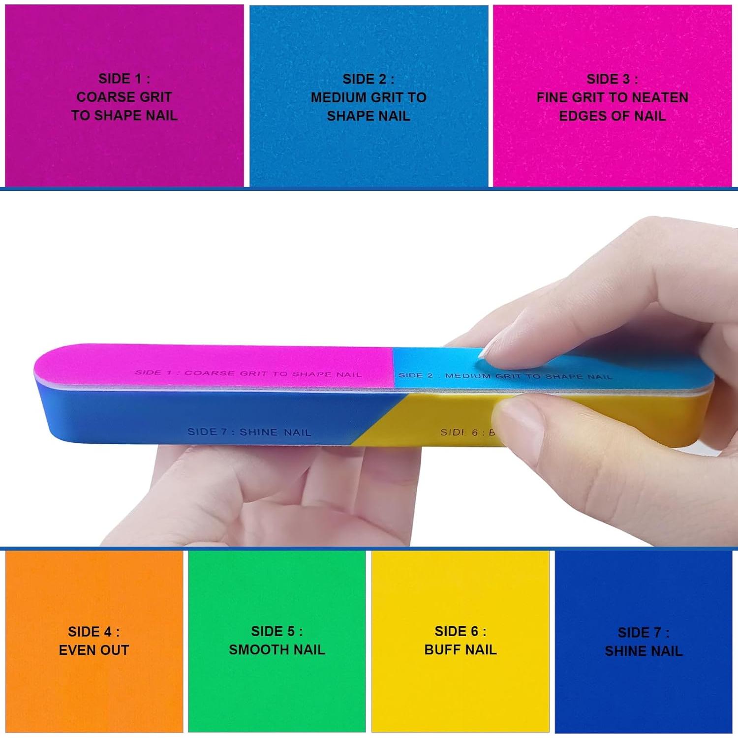 Bloque de Pulido de Uñas 7 Vías AhaTopia - 6 Piezas