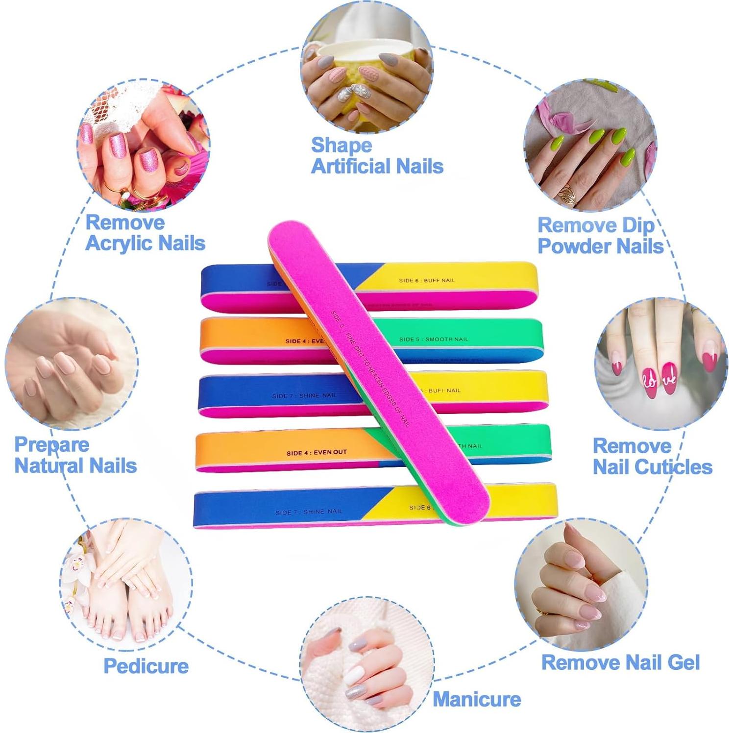 Bloque de Pulido de Uñas 7 Vías AhaTopia - 6 Piezas