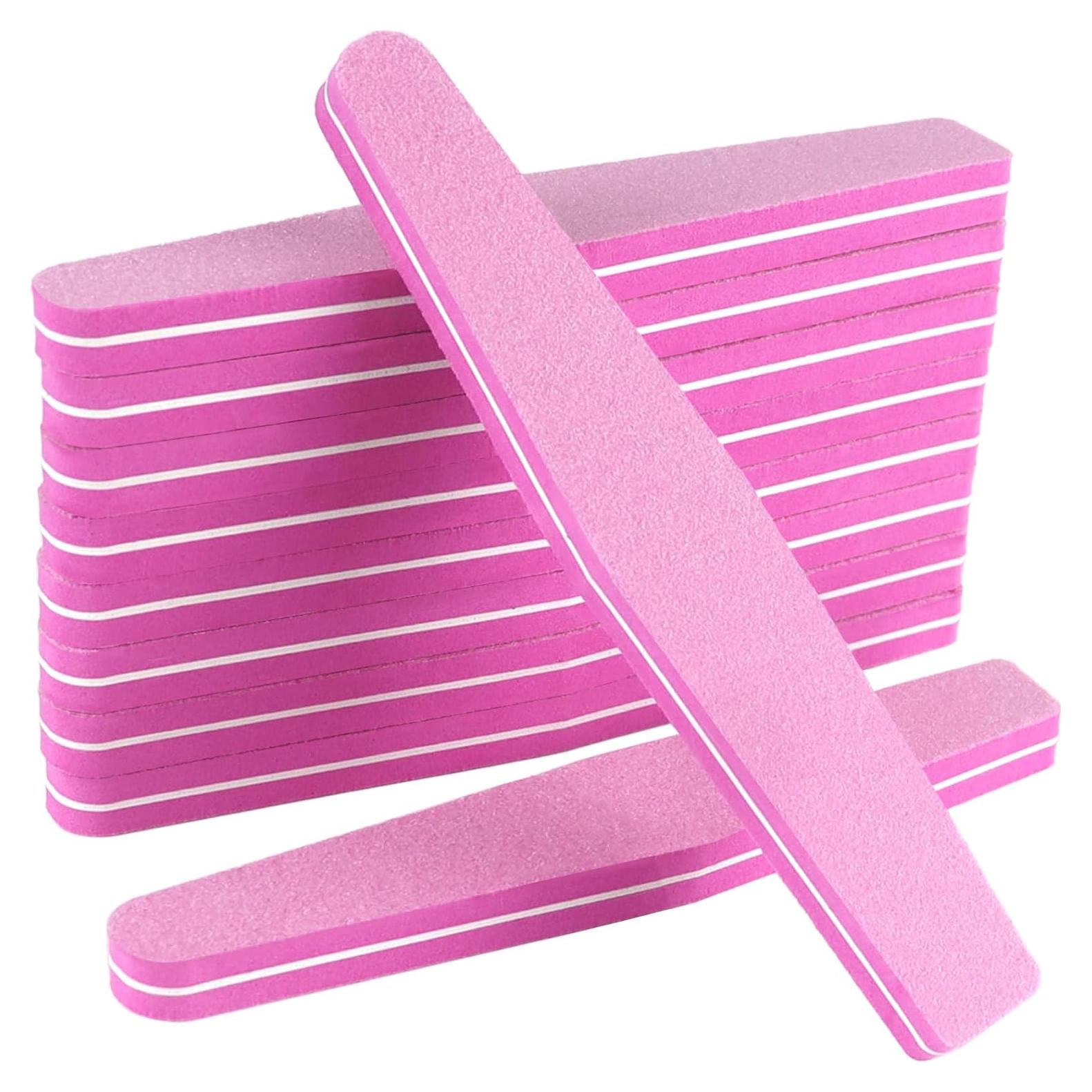 Paquete de 10 limas y pulidores de uñas TKYZMS Rosa 100/180