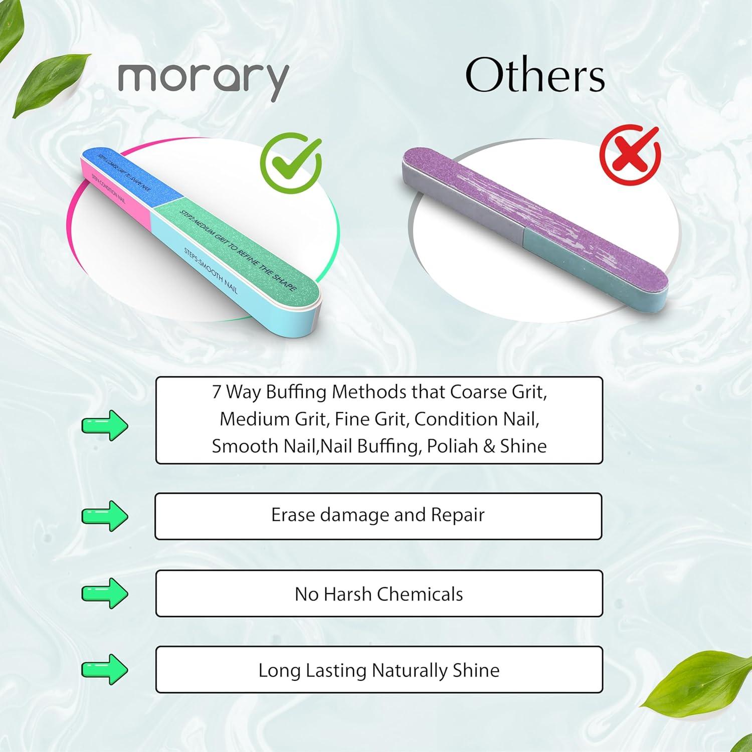 Bloque de Pulido de Uñas 7 Vías Morary - Suavizador y Brillo