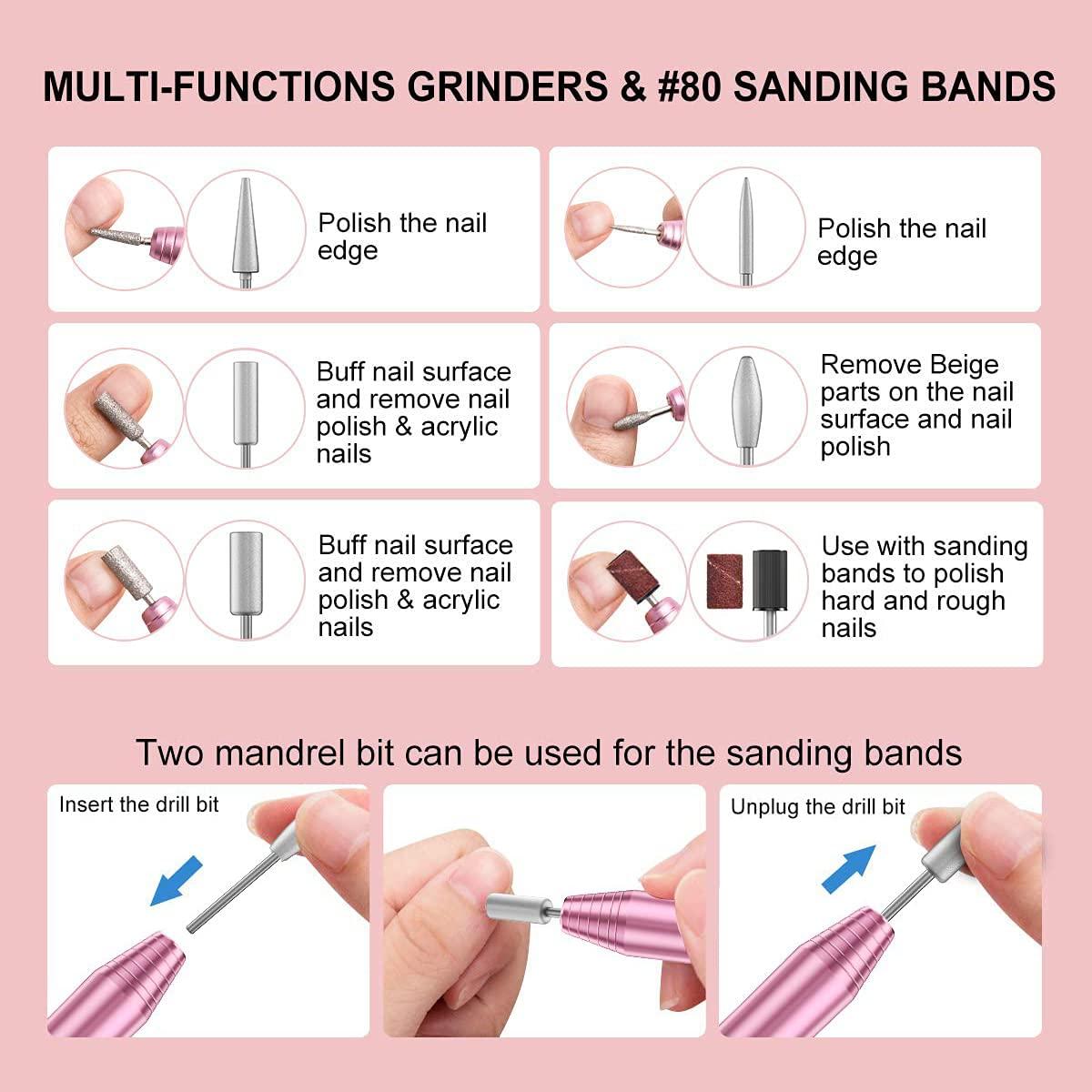 Taladro de Uñas Eléctrico COSITTE Rosa 20000rpm USB