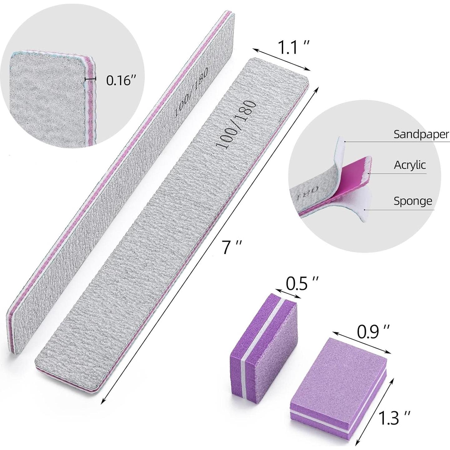 Kit 75 Pcs Lima de Uñas Acrílicas Tbestmax - Pulido y Lima