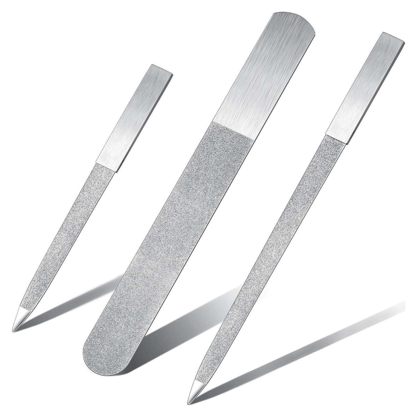 Juego de Limadoras de Uñas Mudder 3 Pcs Acero Inoxidable Plata