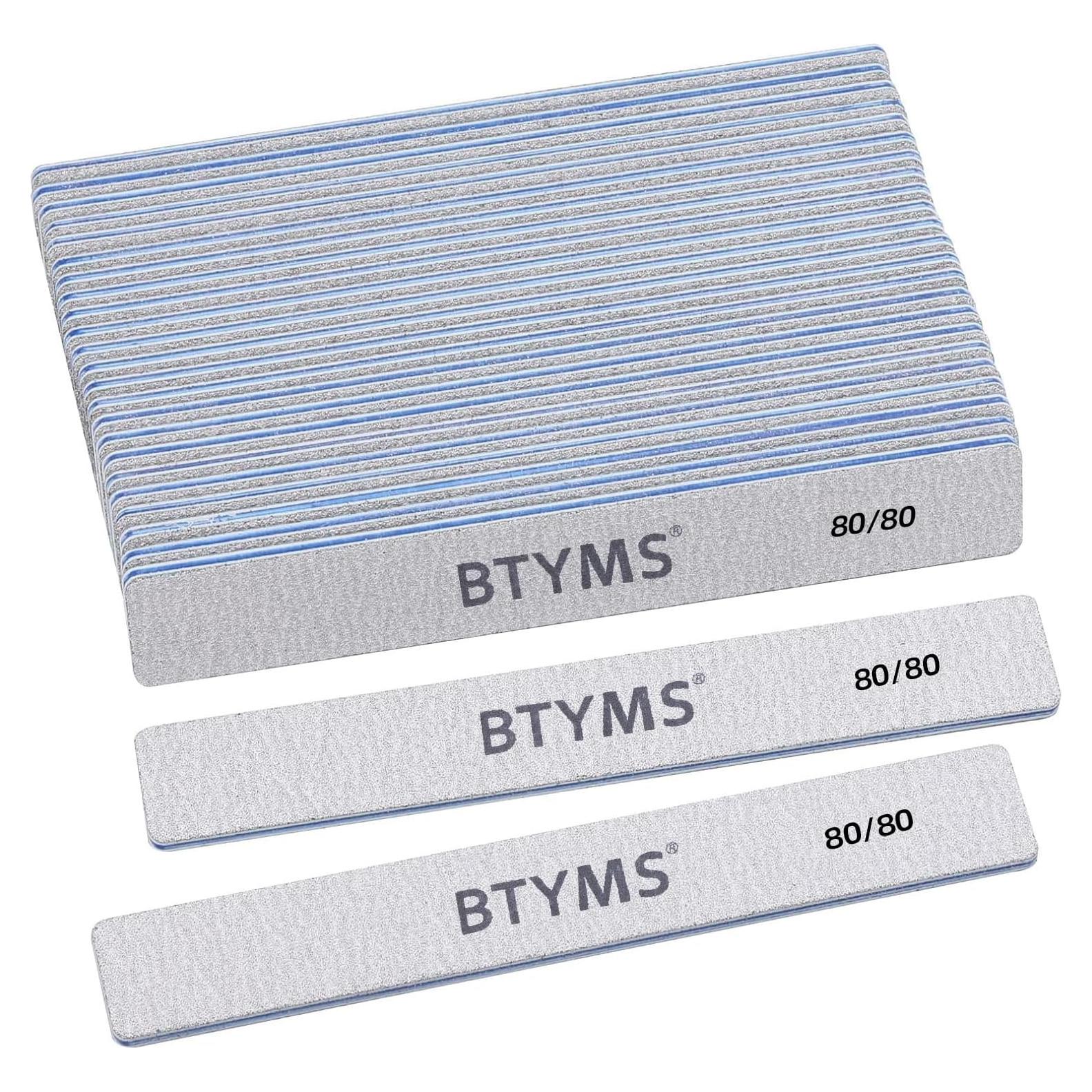 Lima de Uñas Profesional BTYMS 80/80 Grano Doble Cara - 25 Unidades