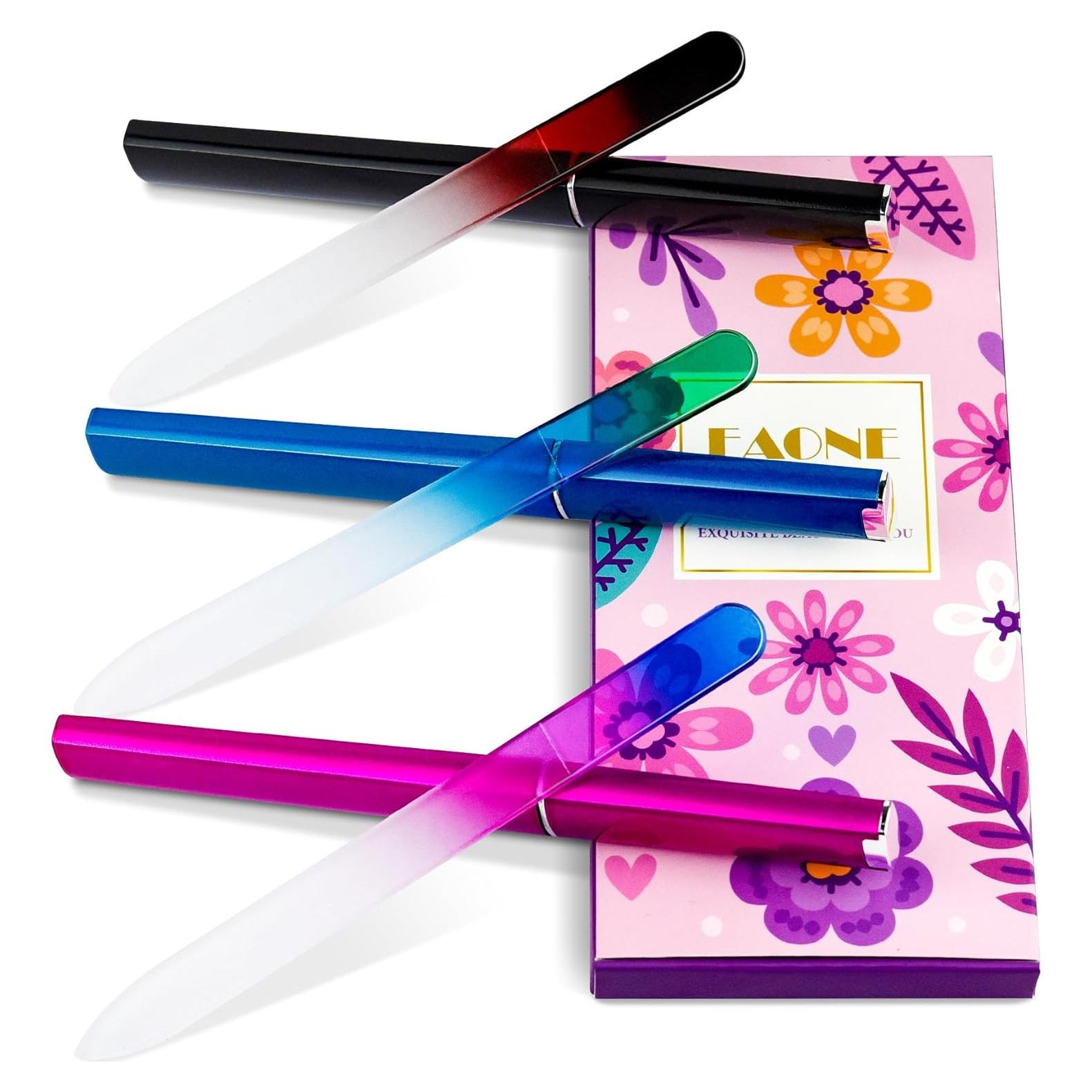 Lima de Uñas de Cristal EAONE con Estuche - 3 Colores