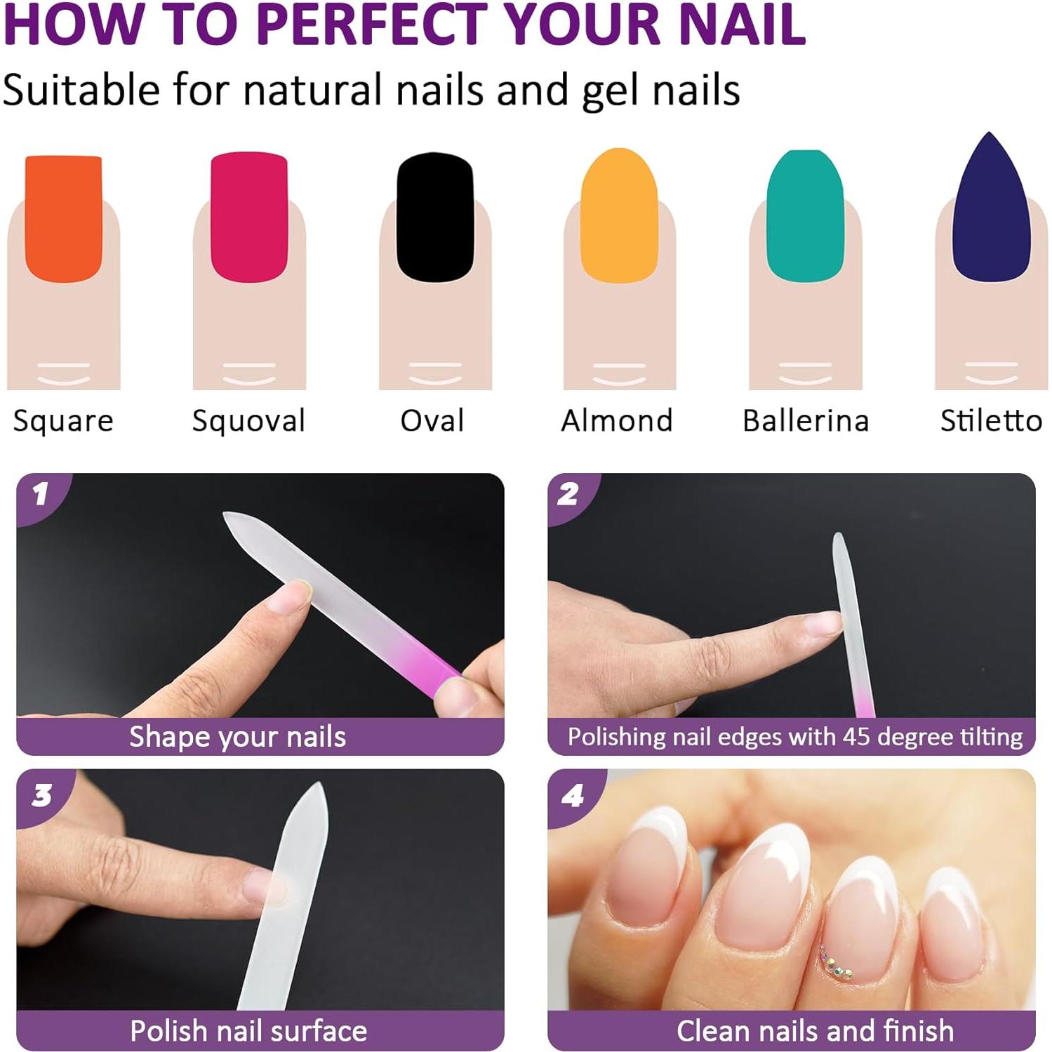 Lima de Uñas de Cristal EAONE con Estuche - 3 Colores