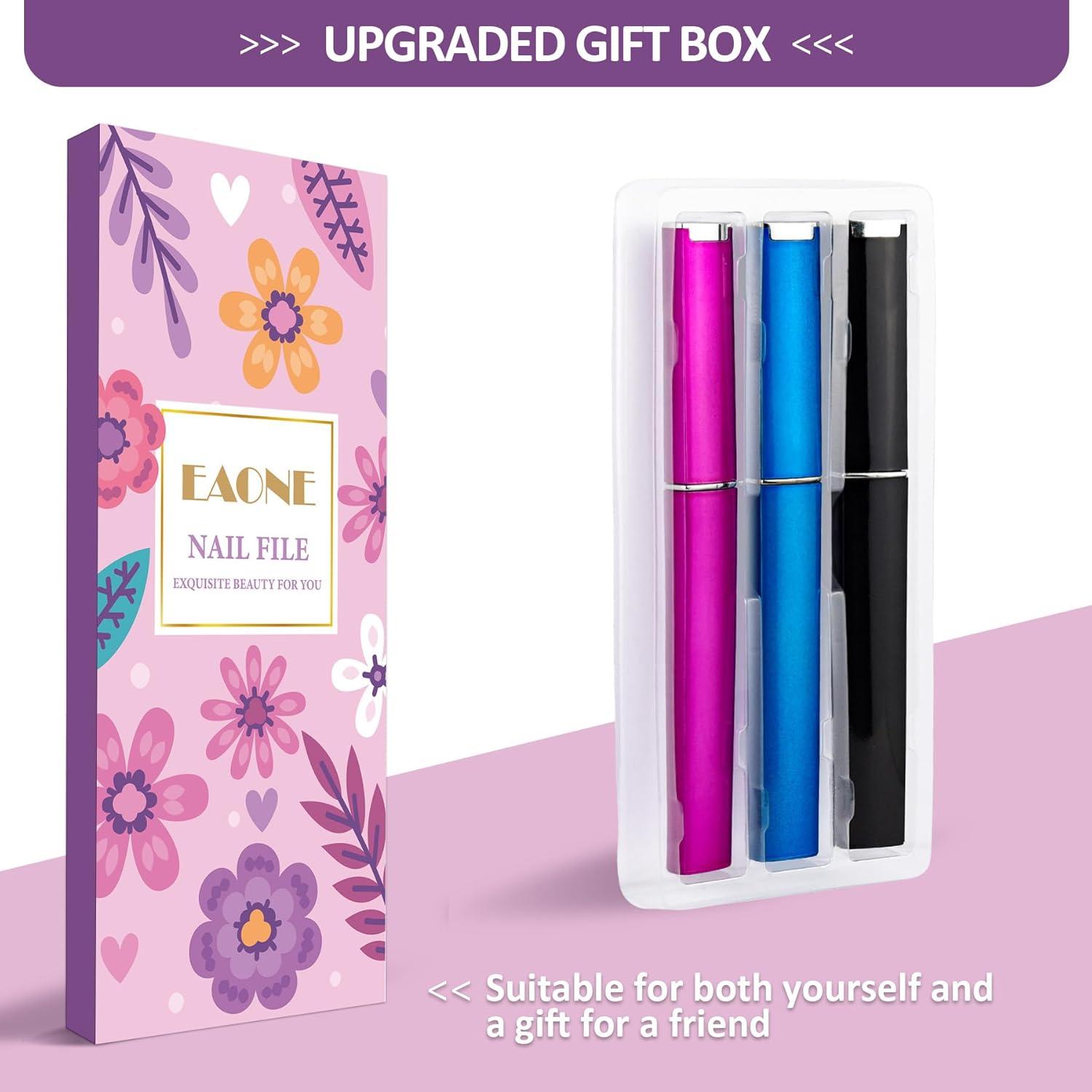 Lima de Uñas de Cristal EAONE con Estuche - 3 Colores