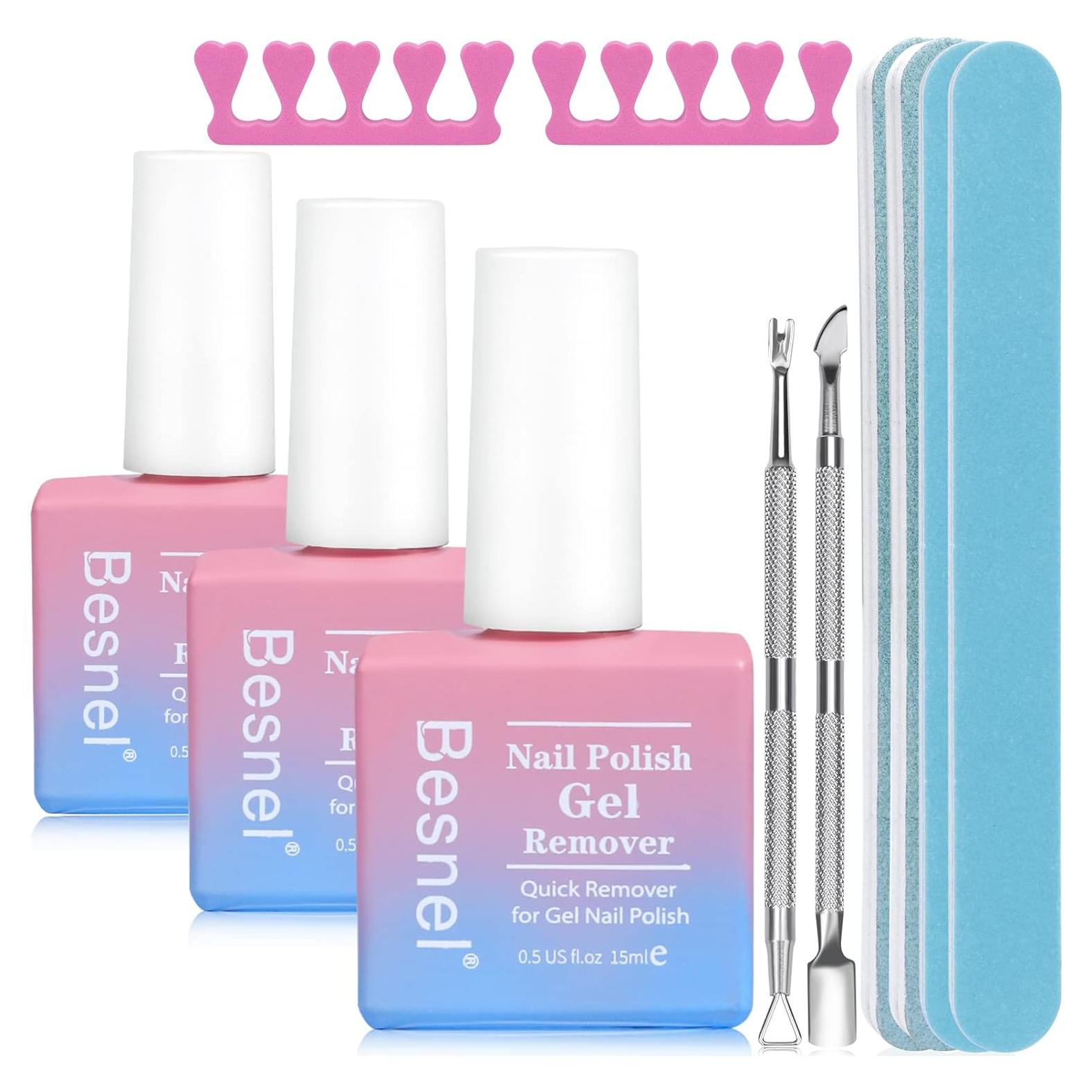 Removedor de Esmalte de Uñas en Gel BESNEL - Paquete de 3