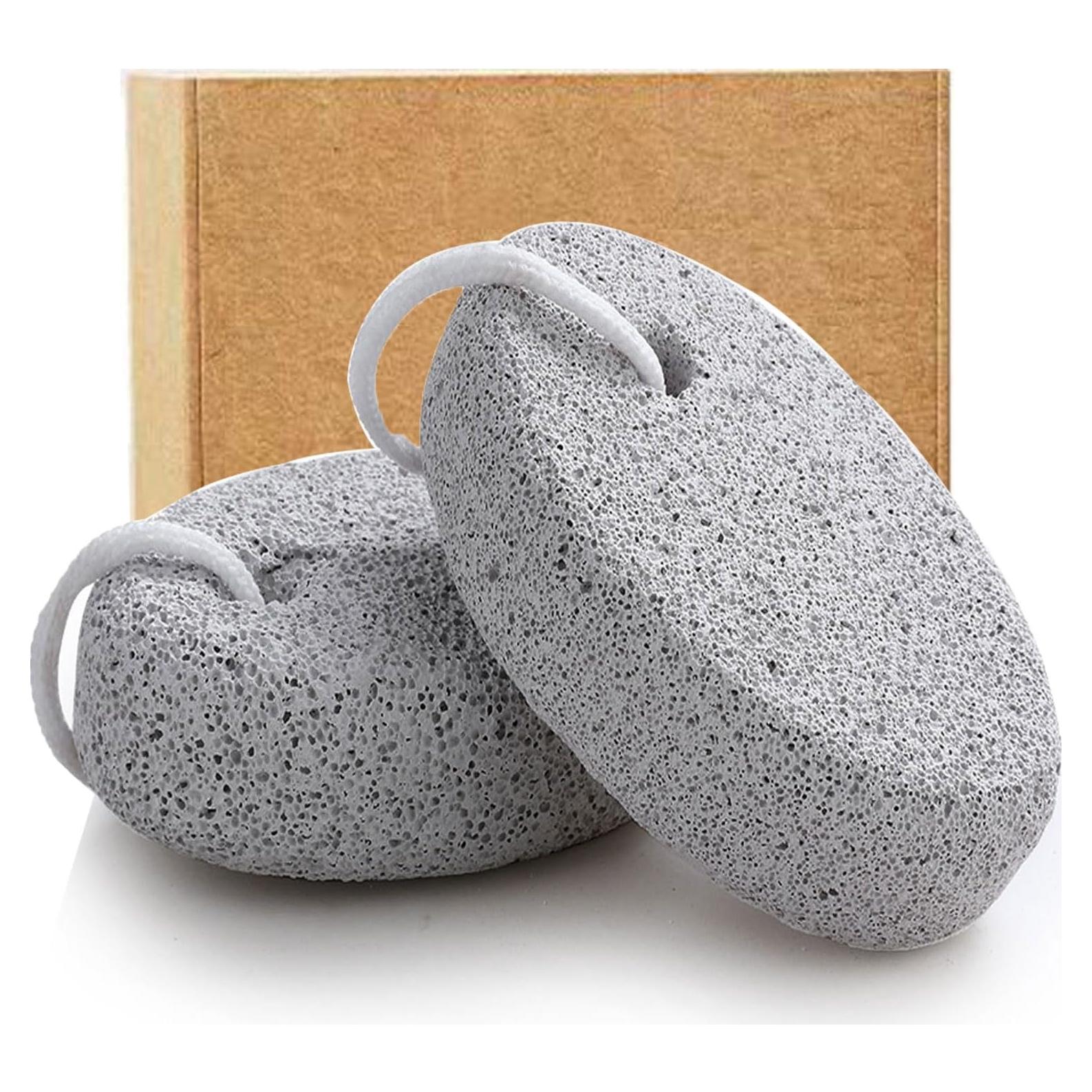 Piedra Pómez Natural Borogo para Pedicura - Paquete de 2