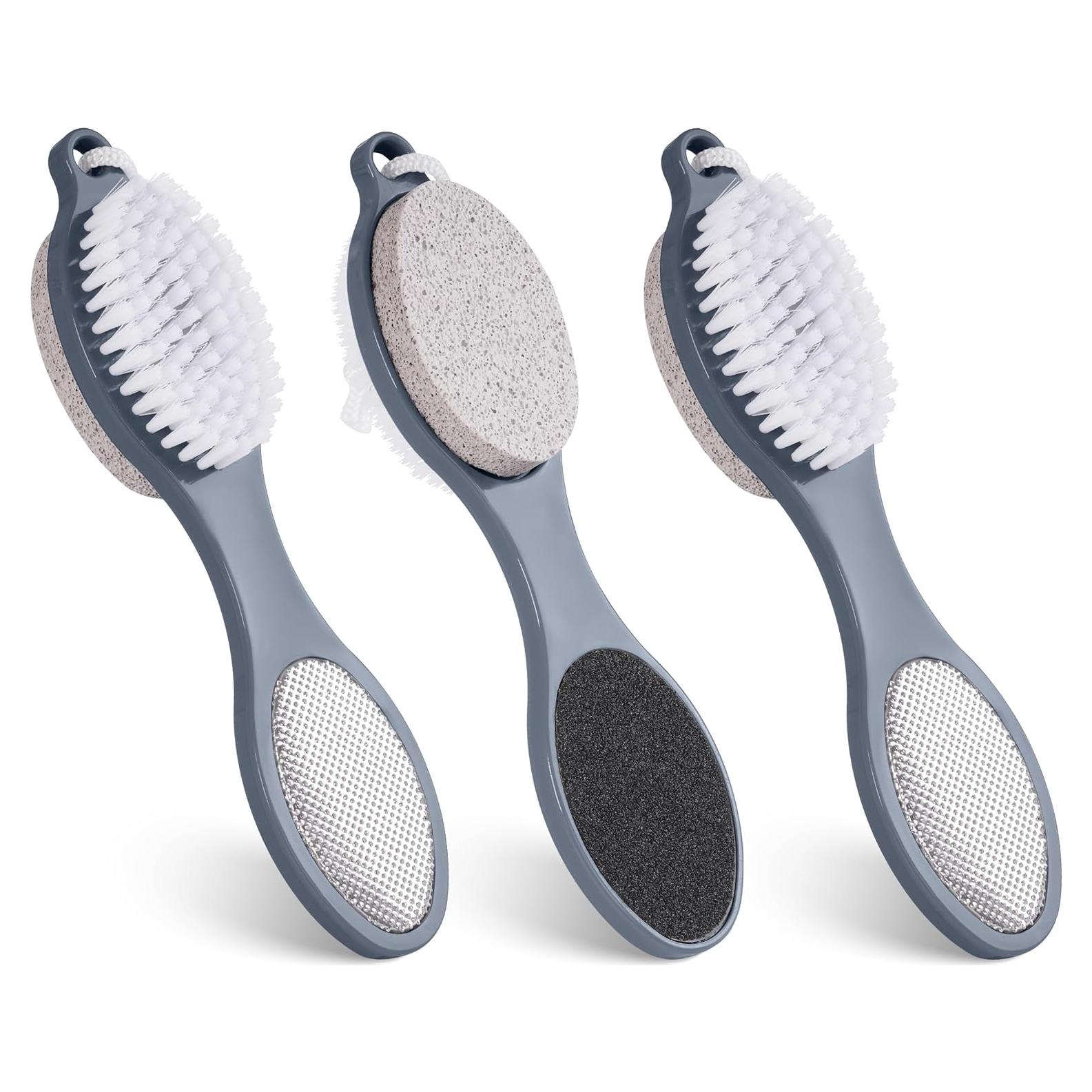 Kit 4 en 1 Cepillo para Pies Exfoliante con Piedra Pómez