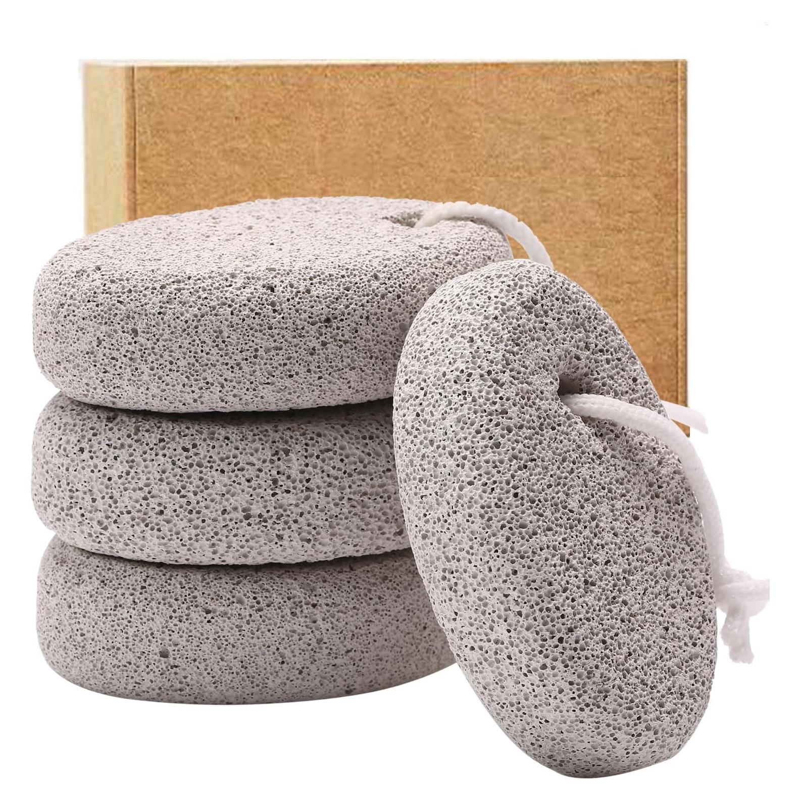 Paquete de 4 Piedras Pómez Naturales Borogo para Pedicura