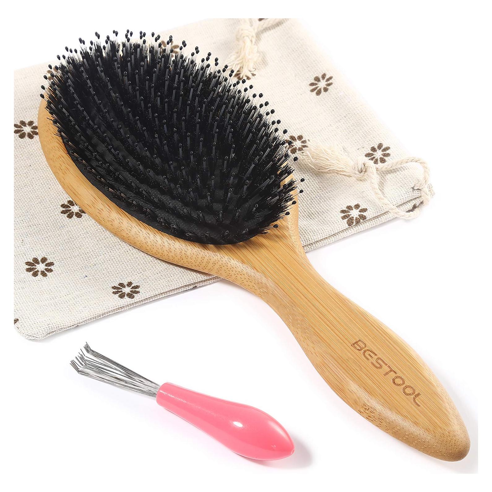 Cepillo de Cabello BESTOOL Ovalado de Cerda de Jabalí y Nylon