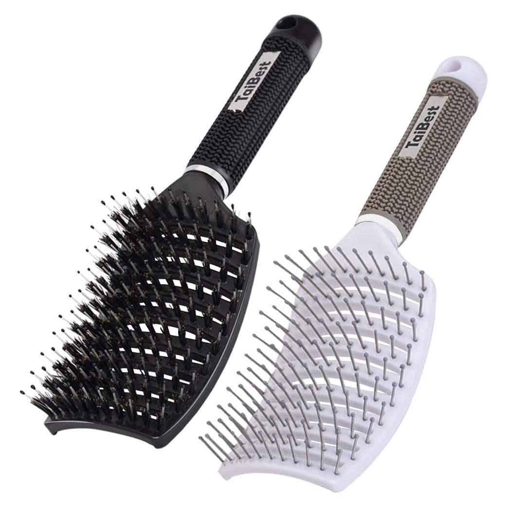 Juego de Cepillos Desenredantes TaiBest - Cerdas de Jabalí y Nylon