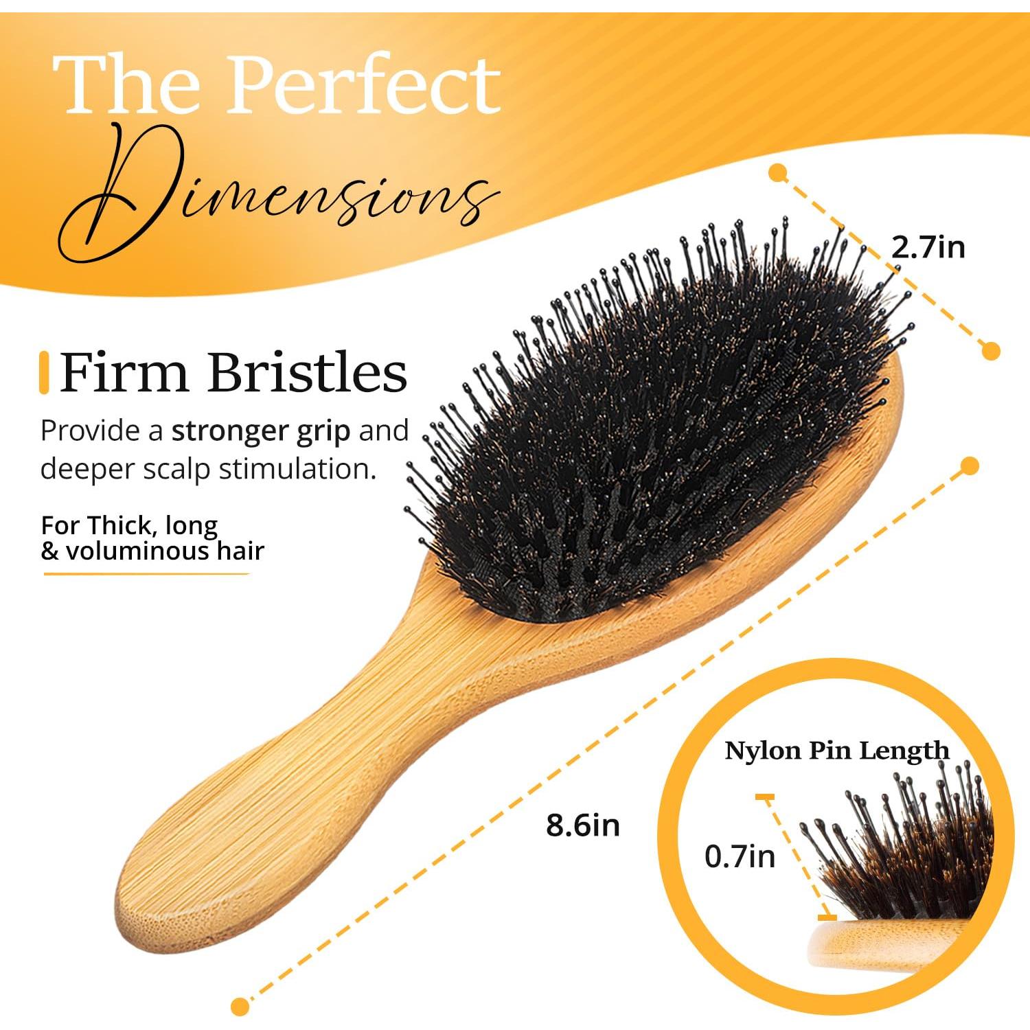 Cepillo Desenredante de Cerda de Jabalí Belula - 23x4.5cm