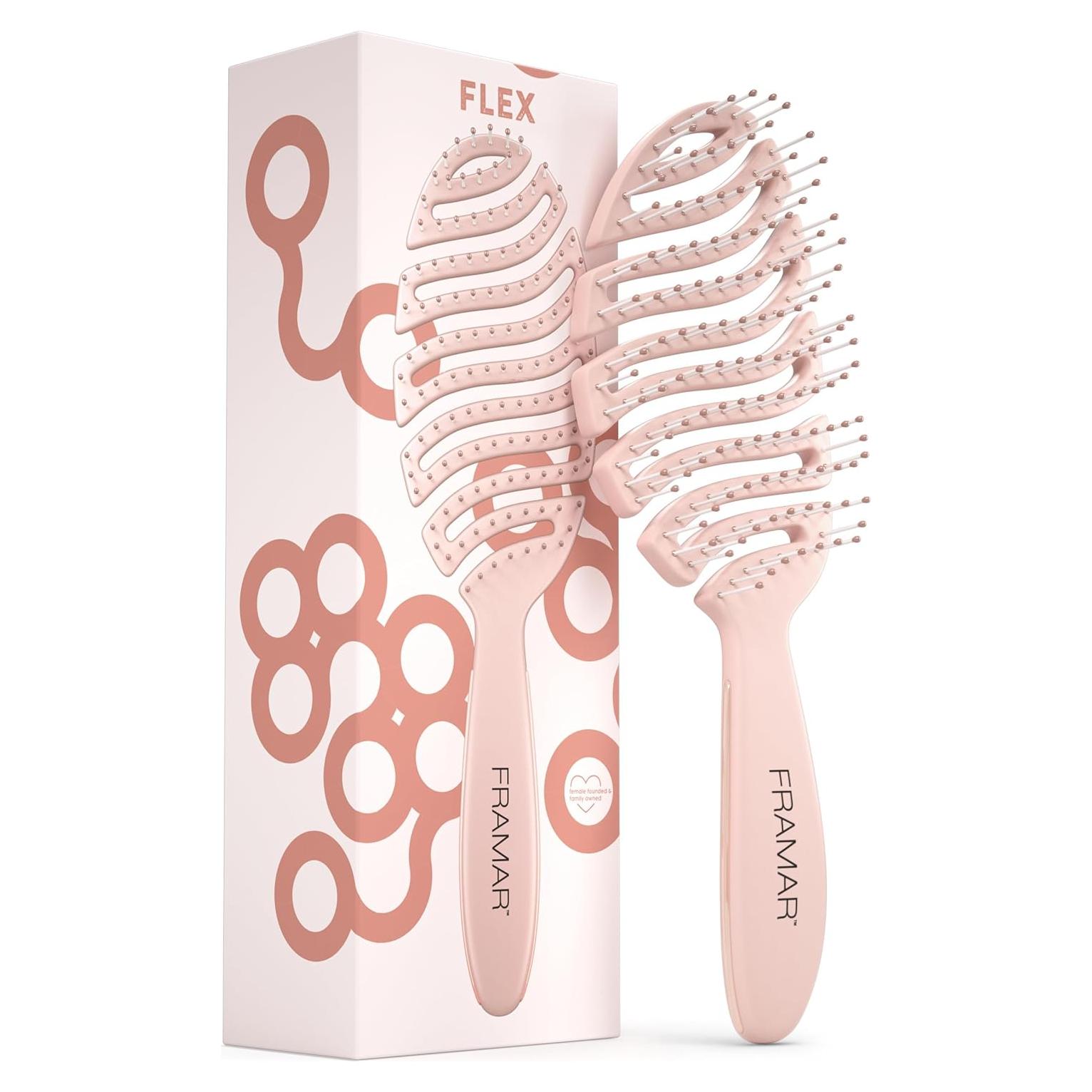 Cepillo Ventilado Flex FRAMAR Rosa para Cabello Húmedo