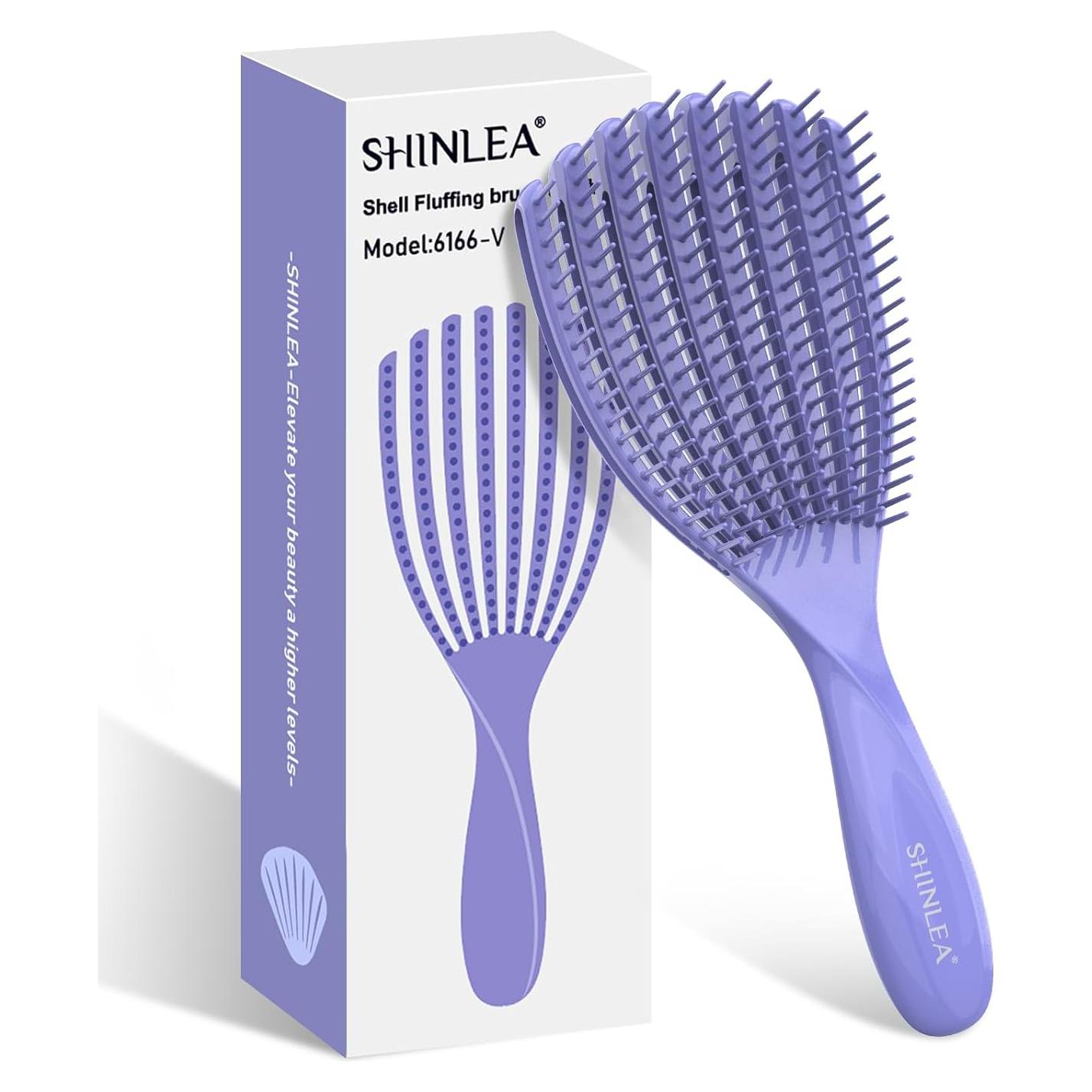 Cepillo Desenredante Shinlea para Cabello Rizado 8x8 cm Púrpura