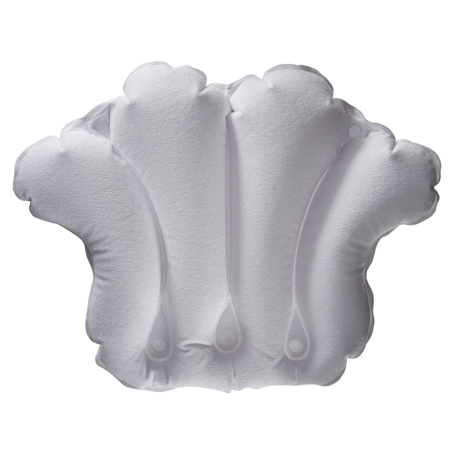 Almohada de Baño Inflable Aquasentials - Tela de Toalla Blanca