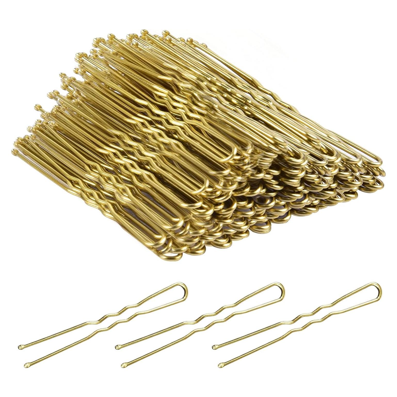 Pinzas para Cabello en U TsMADDTs 100 Pcs Doradas 6.1 cm