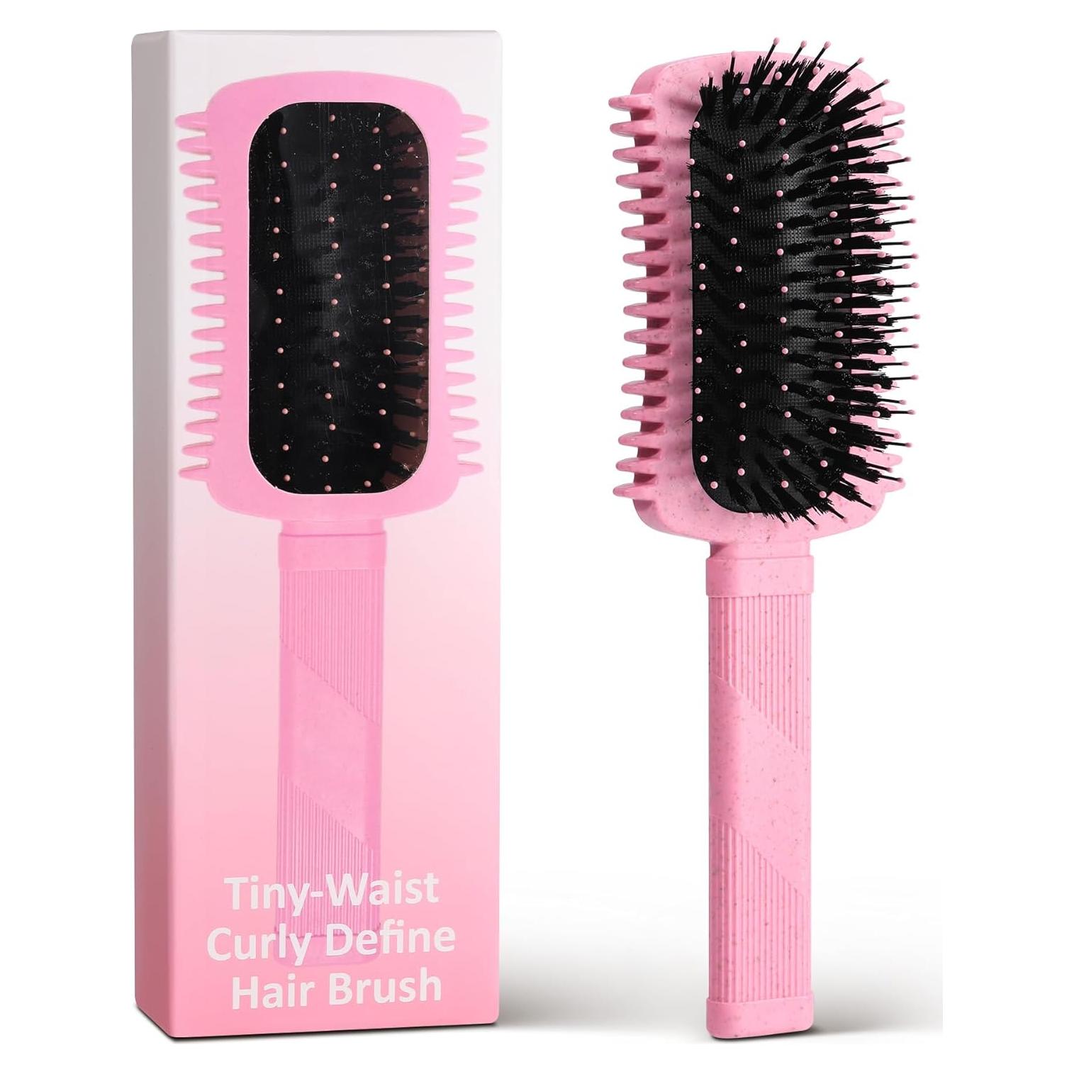 Cepillo Definidor de Rizos Rosa Auhrjomra - Antifrizz y Voluminoso