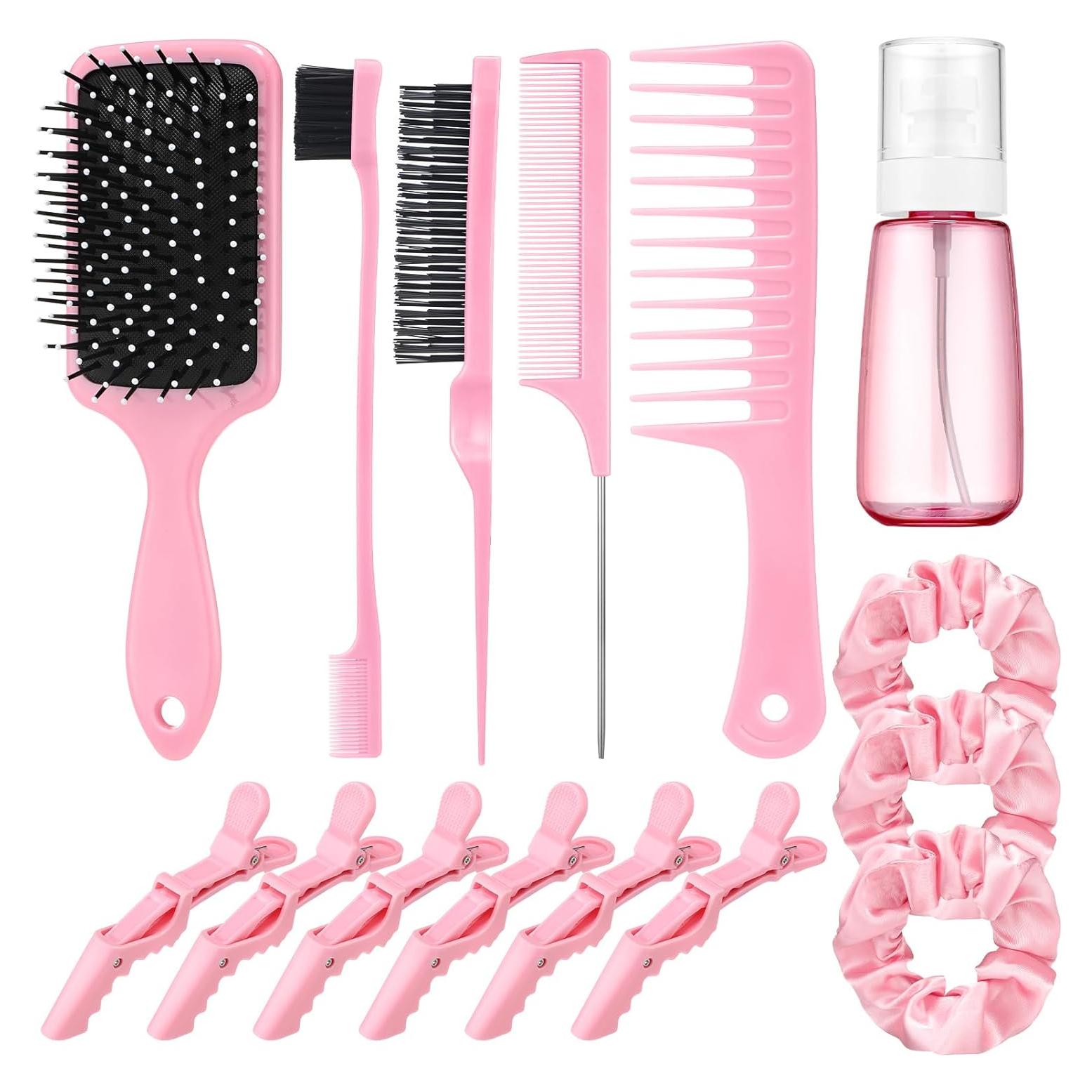 Juego de Cepillos para el Cabello ProSuites 15 Pcs Rosa