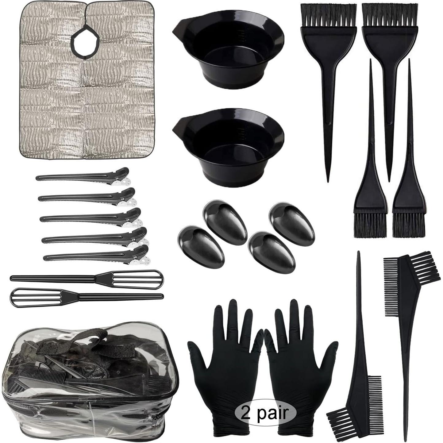 Kit de Tinte para Cabello UJ-04 Blanco con Brocha y Tazón