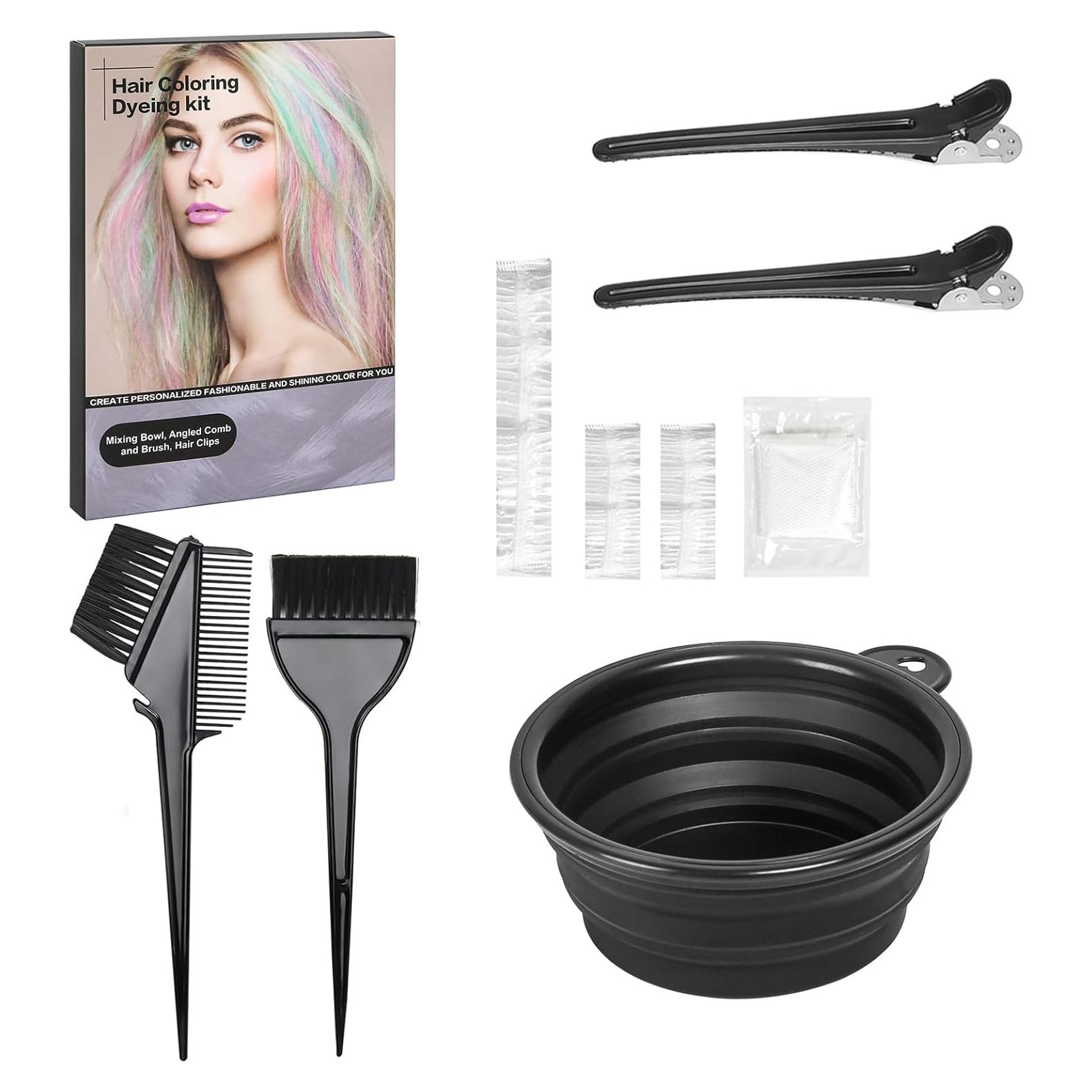 Kit de Tinte para Cabello 9 Piezas Genérico - Brochas, Tazón, Clips