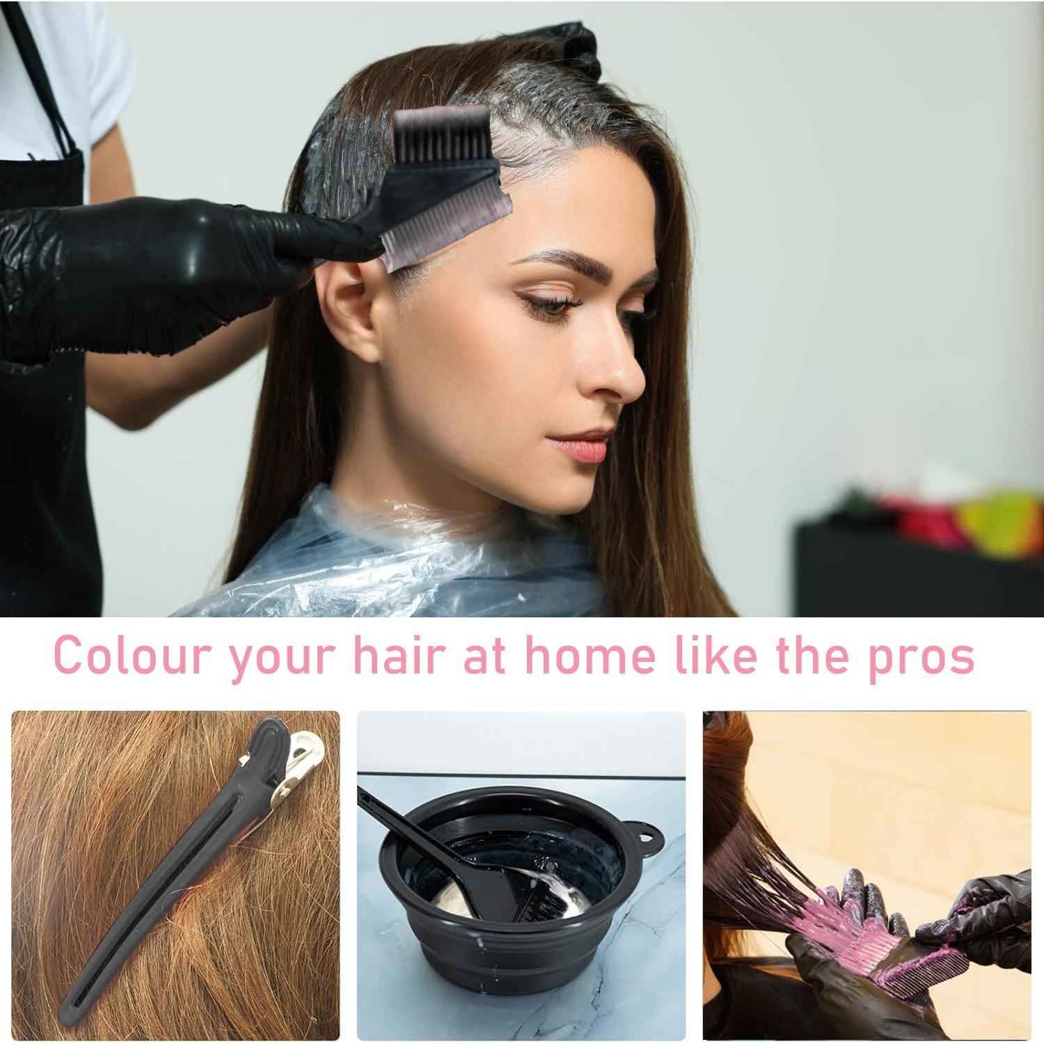 Kit de Tinte para Cabello 9 Piezas Genérico - Brochas, Tazón, Clips