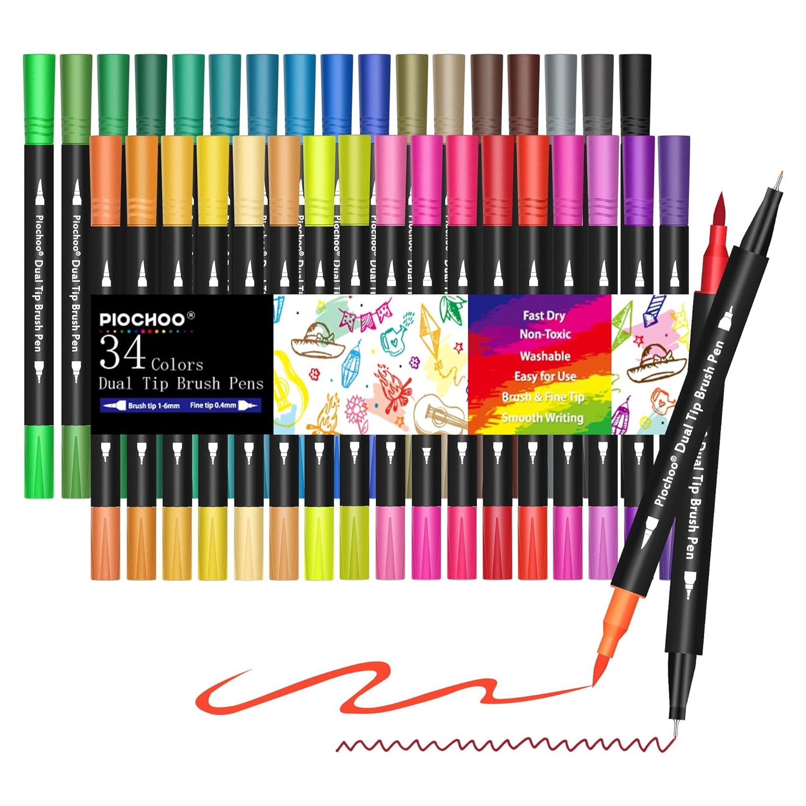 Set de 34 Marcadores de Punta Doble Piochoo para Colorear